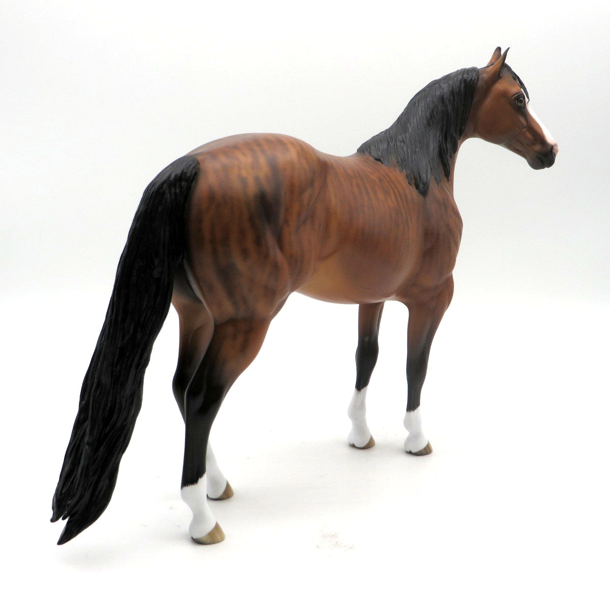 Shoo Bee Doo-OOAK Bay Brindle ISH Painted by Sheryl Leisure 6/13/22