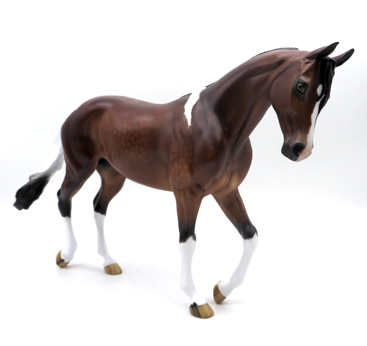 TALK TO ME-OOAK Bay Tobiano Thoroughbred  Painted by Sheryl Leisure 7/1/22