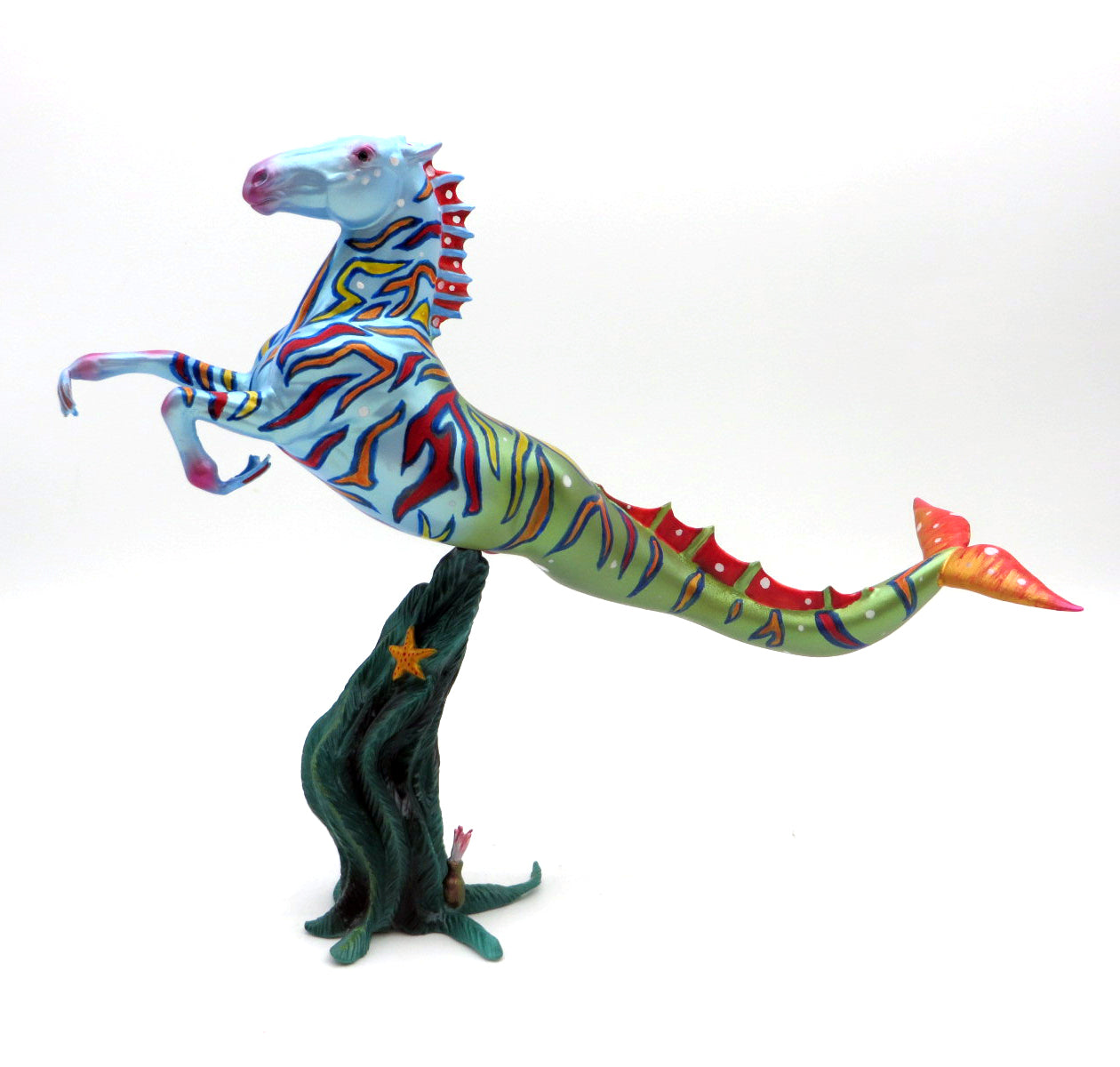 Pontos-OOAK Deco Rearing Pebbles Hippocampus Painted by Jas Fanning  EQ 22