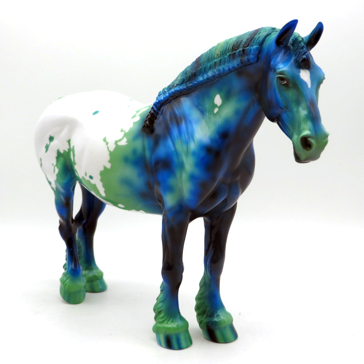 Charylodis-OOAK Chrysocolla Draft Mare painted by Ellen Robbins EQ 22