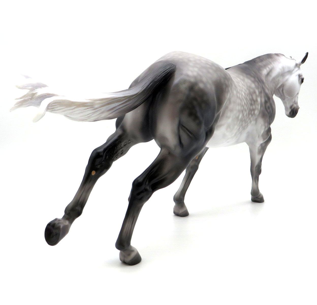 Oxford-OOAK Dapple Grey Running Stock Painted by Caroline Boydston 8/8/22