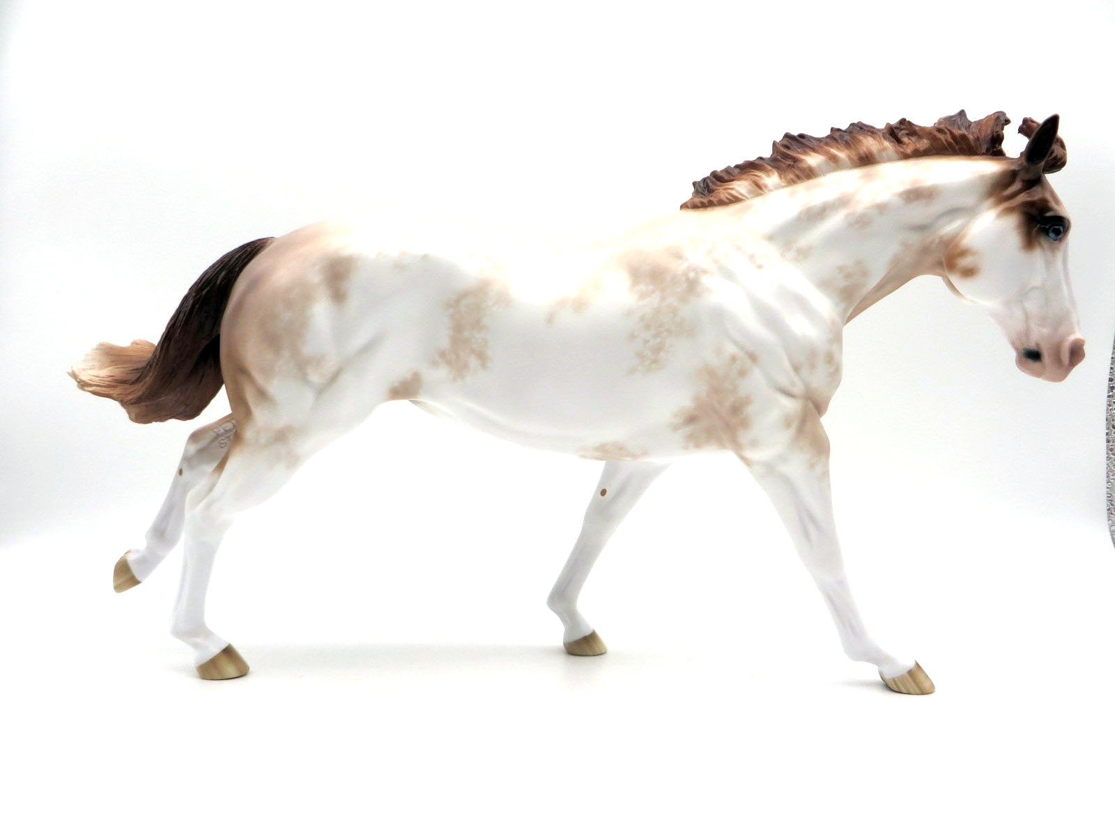 Dust in the Wind-OOAK Roan Sabino Running Stock Horse Painted by Sheryl Leisure BO LHS 22