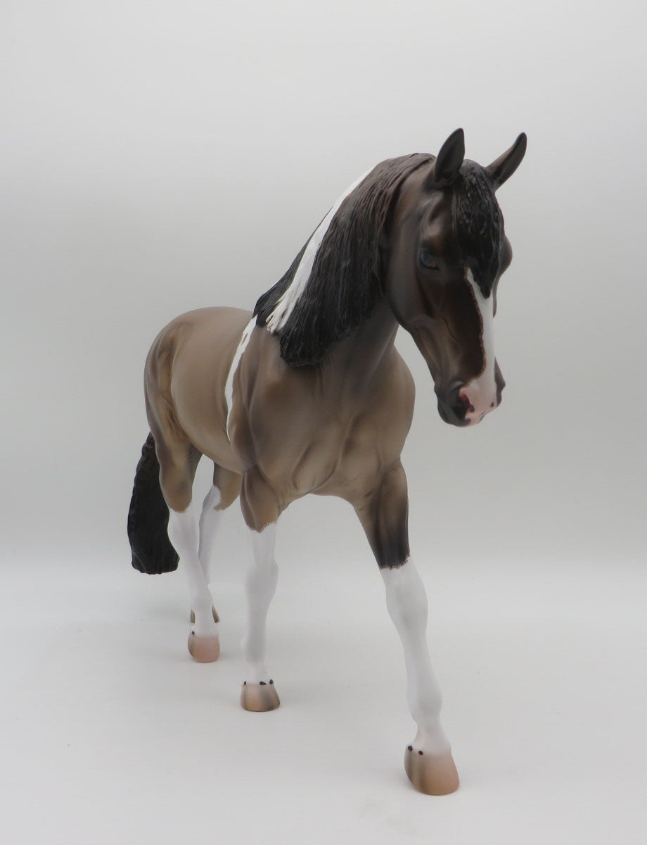 DUNBAR-OOAK Etched Pinto Grulla Irish Draft By Caroline Boydston 11/14/22