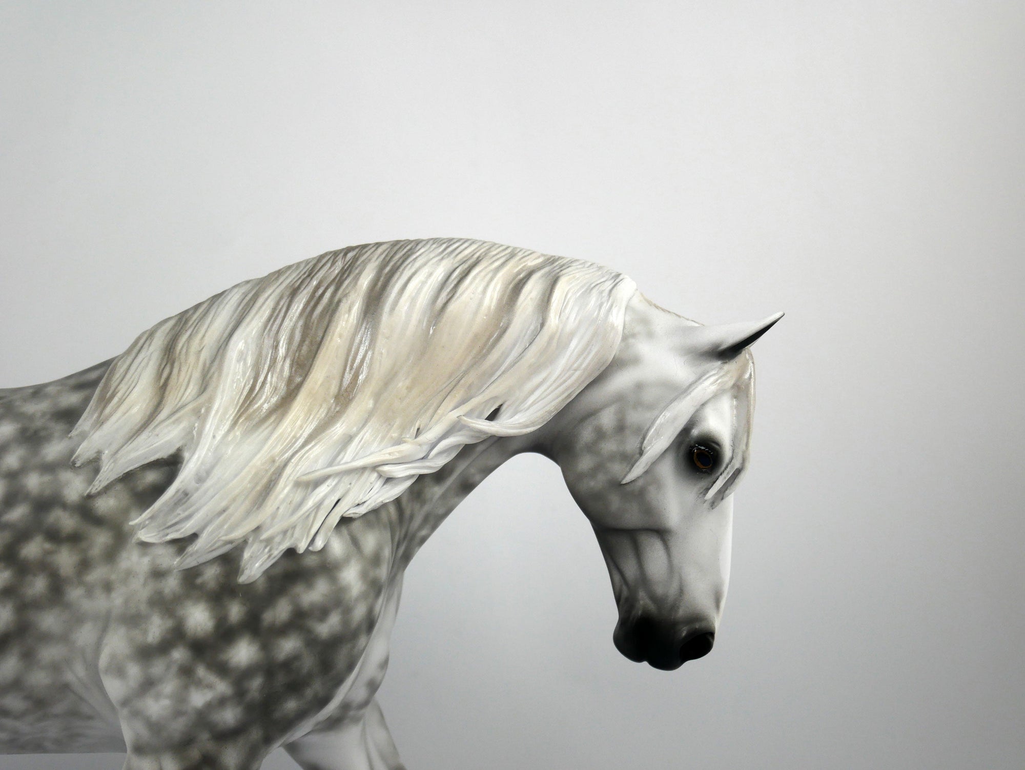 Ignatius-OOAK Dapple Grey Irish Draft Painted By Sheryl Leisure 1/15/21