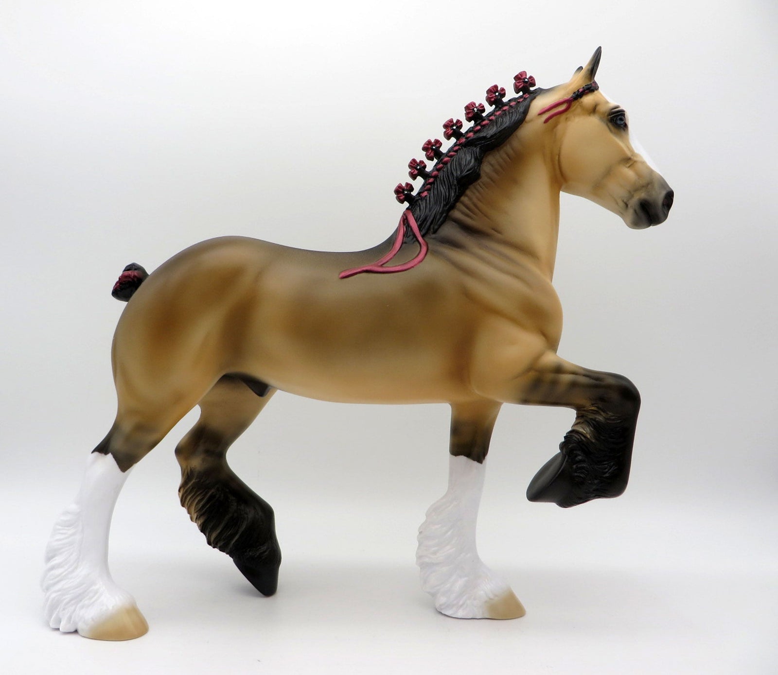 In Flanders Field-LE-5 Buckskin Trotting Drafter Painted by Ellen Robbins 6/28/21