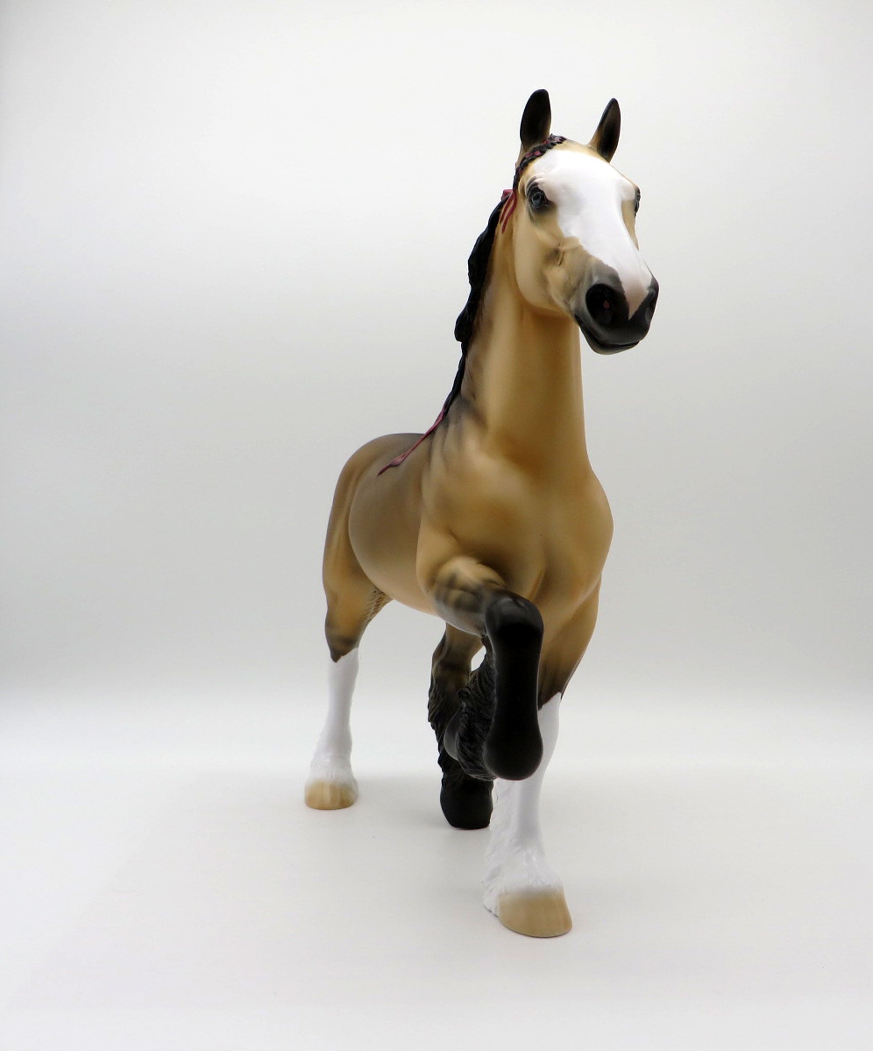 In Flanders Field-LE-5 Buckskin Trotting Drafter Painted by Ellen Robbins 6/28/21