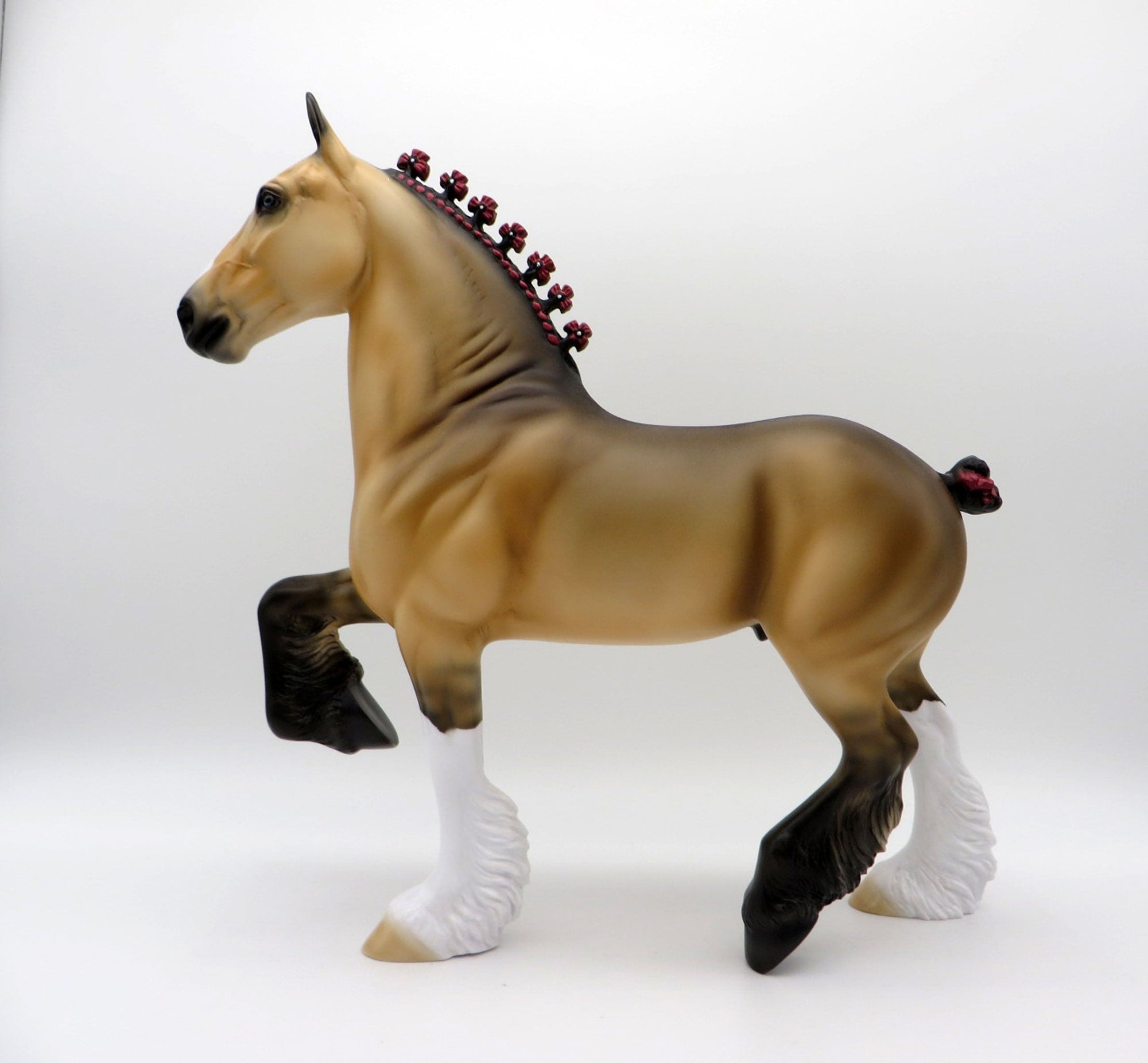 In Flanders Field-LE-5 Buckskin Trotting Drafter Painted by Ellen Robbins 6/28/21