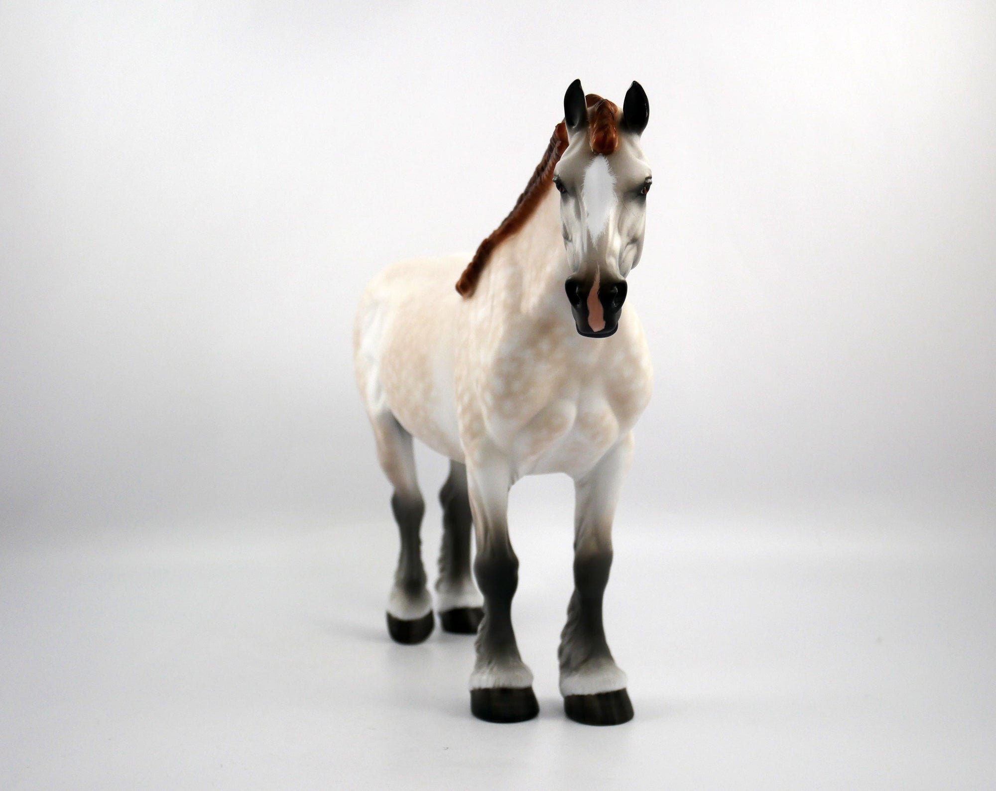 Joanie-OOAK Mulberry Grey Heavy Draft Mare Painted by Sheryl Leisure 1/20