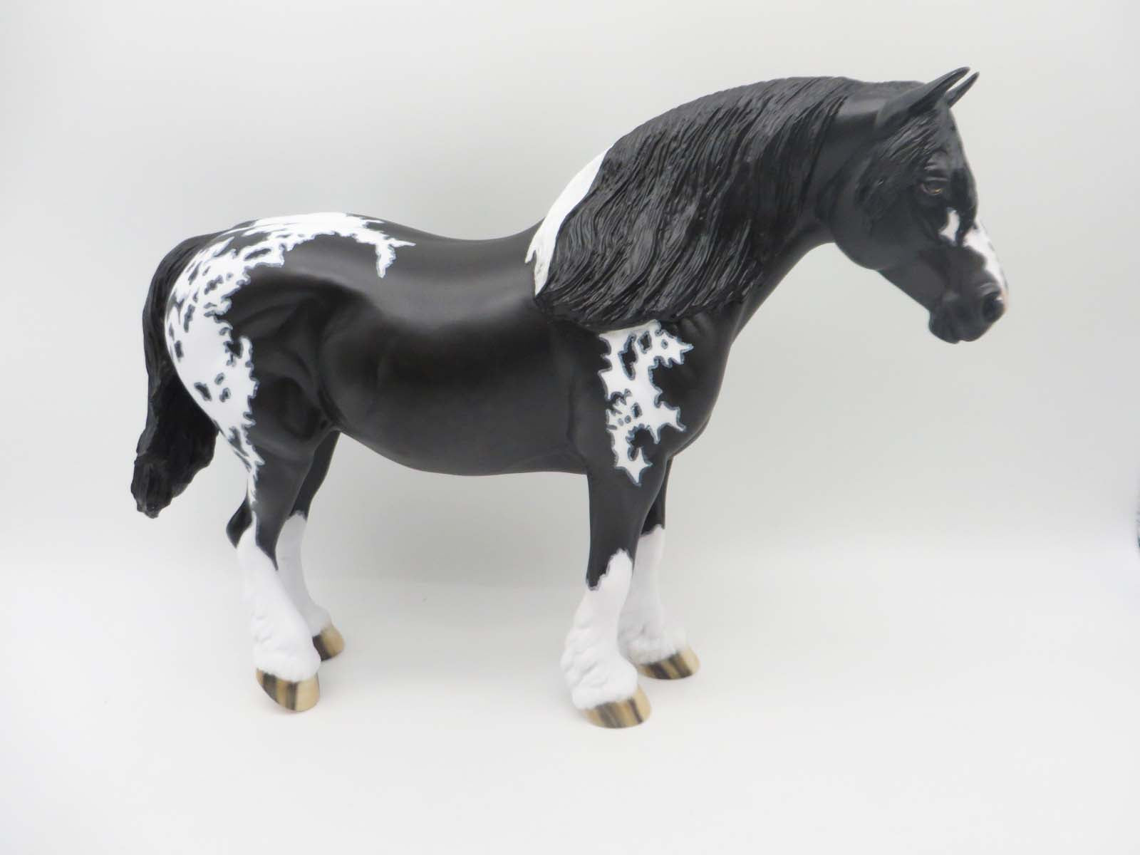 Juniper - OOAK - Dappled Black Tobiano with Cat Tracks Heavy Draft Mare by Dawn Quick - SHCF23 Best Offer