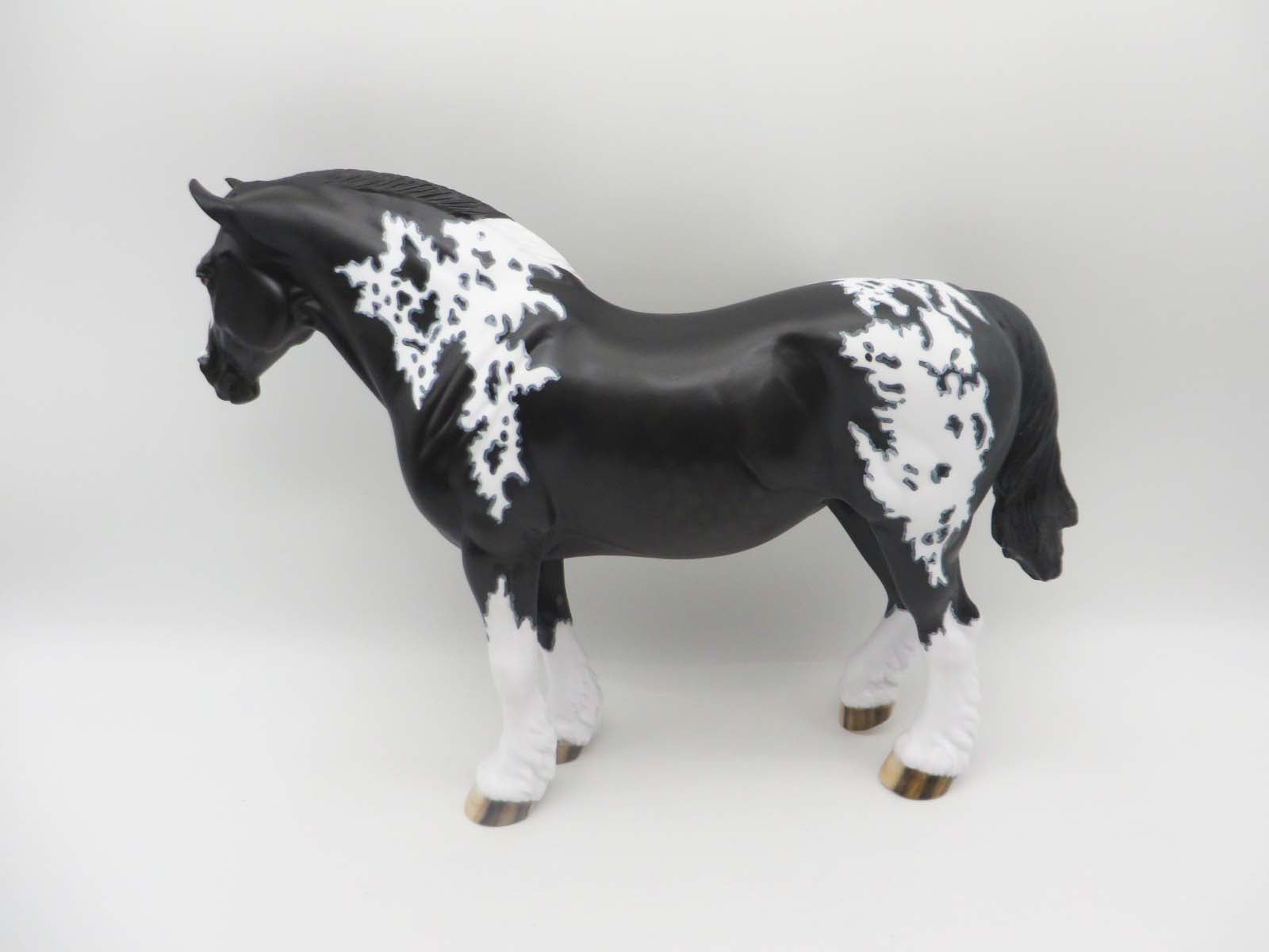 Juniper - OOAK - Dappled Black Tobiano with Cat Tracks Heavy Draft Mare by Dawn Quick - SHCF23 Best Offer