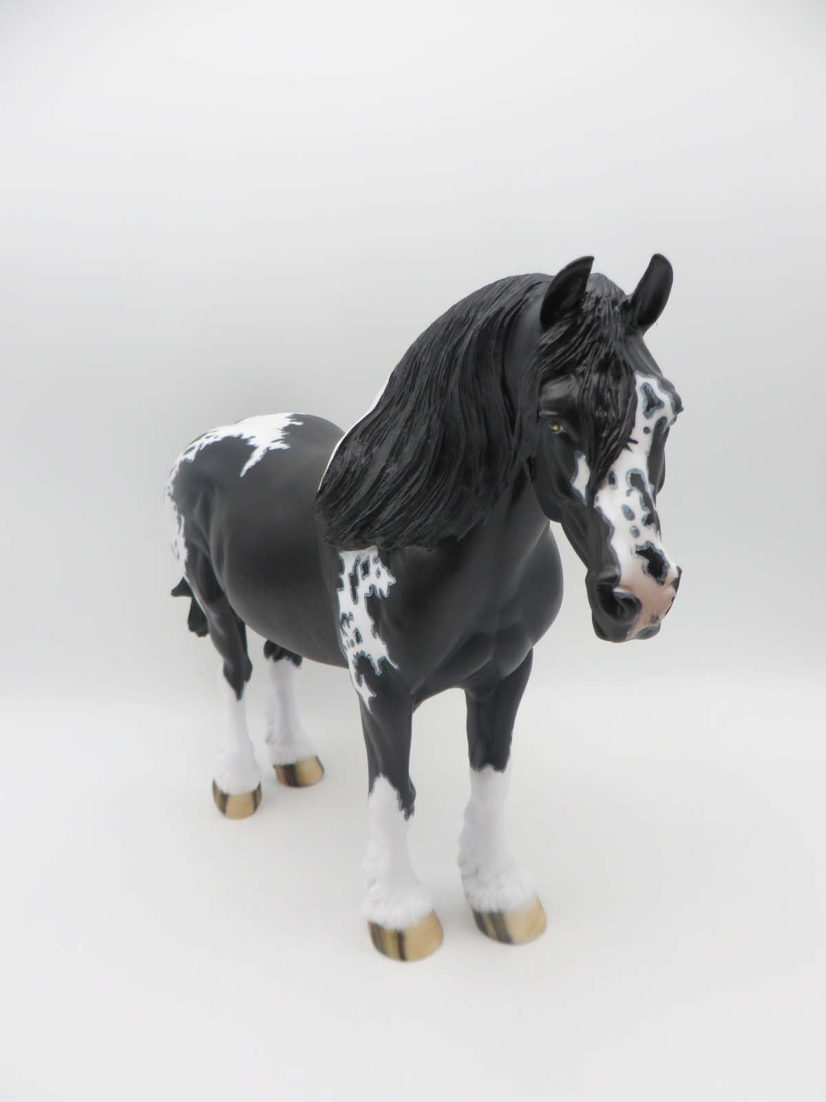 Juniper - OOAK - Dappled Black Tobiano with Cat Tracks Heavy Draft Mare by Dawn Quick - SHCF23 Best Offer