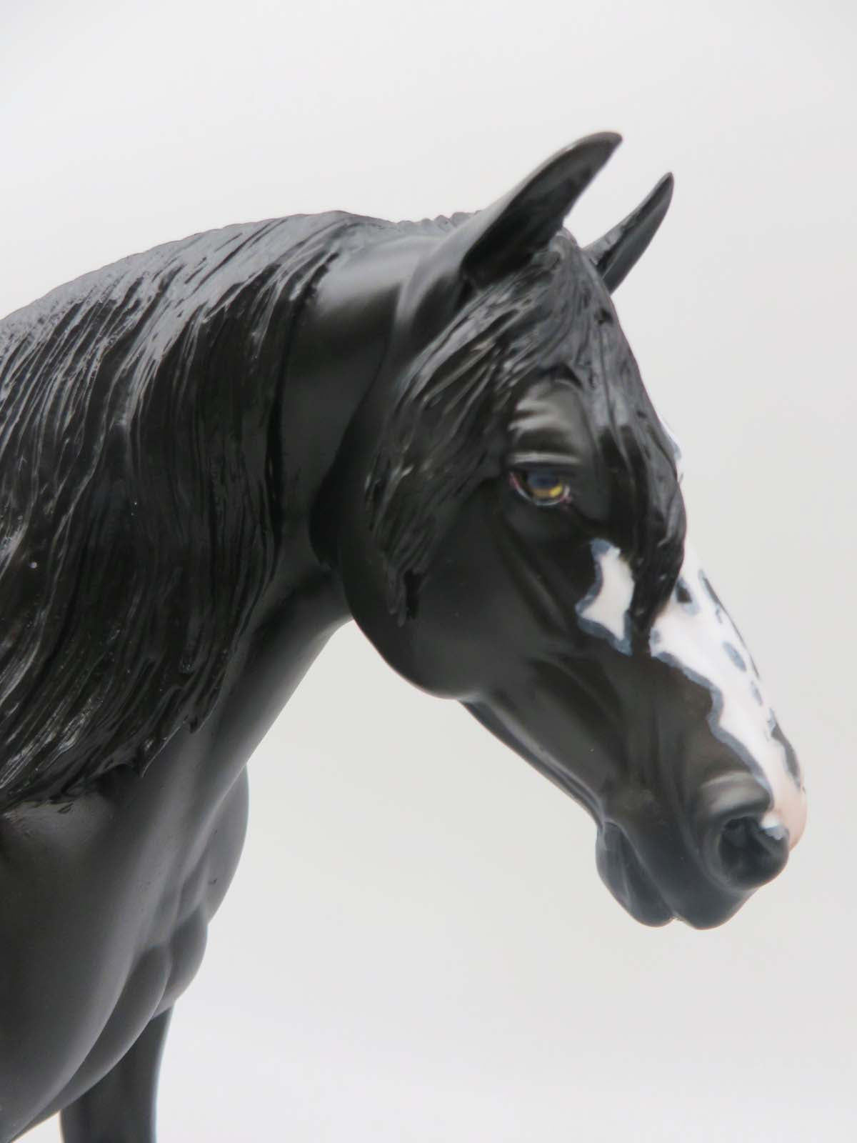 Juniper - OOAK - Dappled Black Tobiano with Cat Tracks Heavy Draft Mare by Dawn Quick - SHCF23 Best Offer