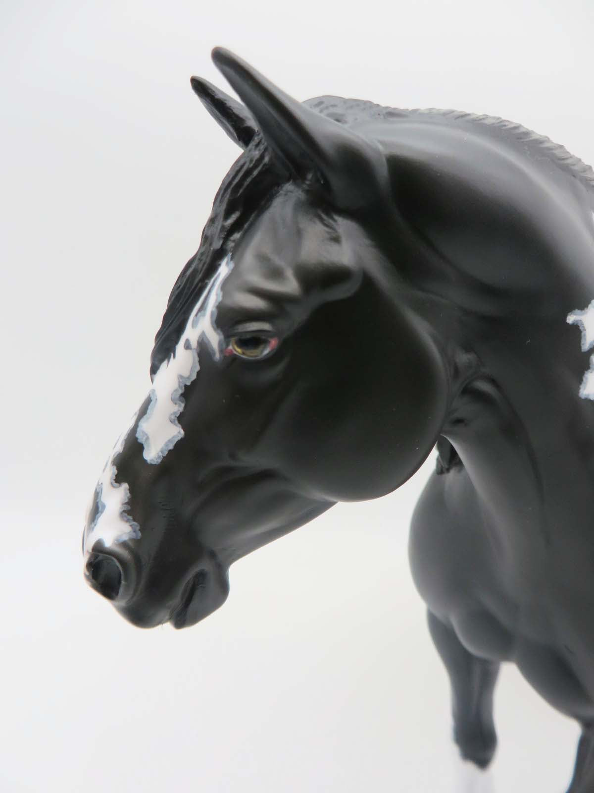 Juniper - OOAK - Dappled Black Tobiano with Cat Tracks Heavy Draft Mare by Dawn Quick - SHCF23 Best Offer