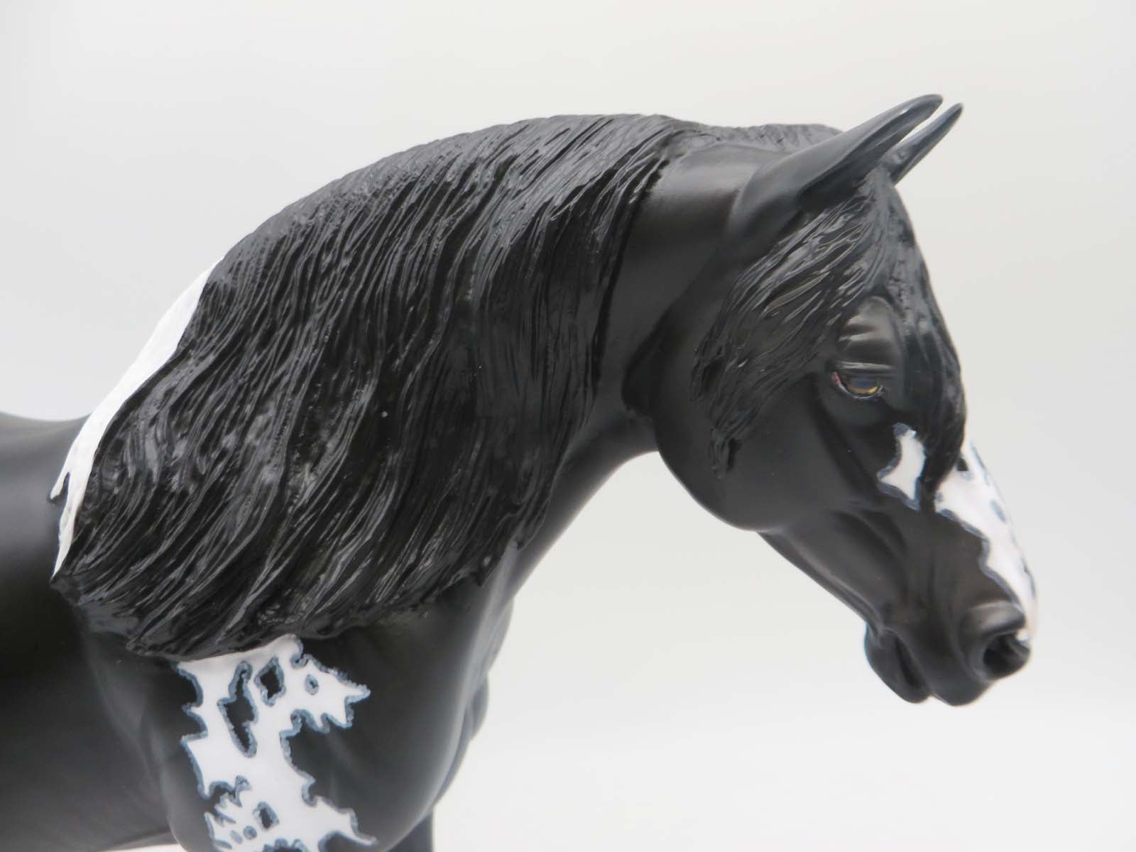 Juniper - OOAK - Dappled Black Tobiano with Cat Tracks Heavy Draft Mare by Dawn Quick - SHCF23 Best Offer