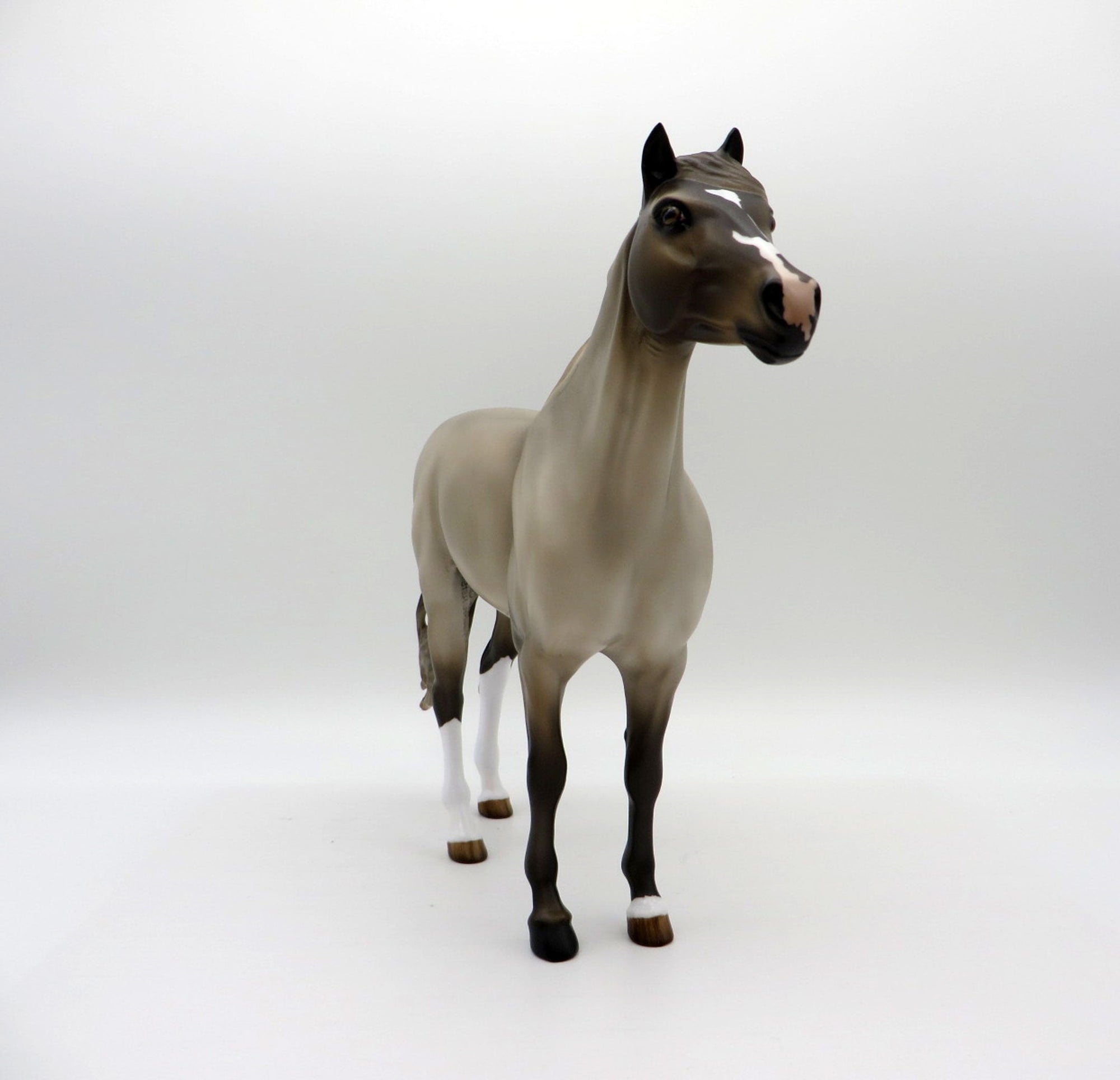 Kahlua-OOAK Chocolate Roan Spanish Mustang Painted By Ellen Robbins EQ 21
