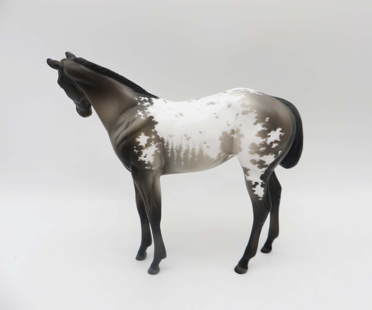 Landslide-OOAK Etched Grulla Pinto Weanling Painted By Jess- SHCF23