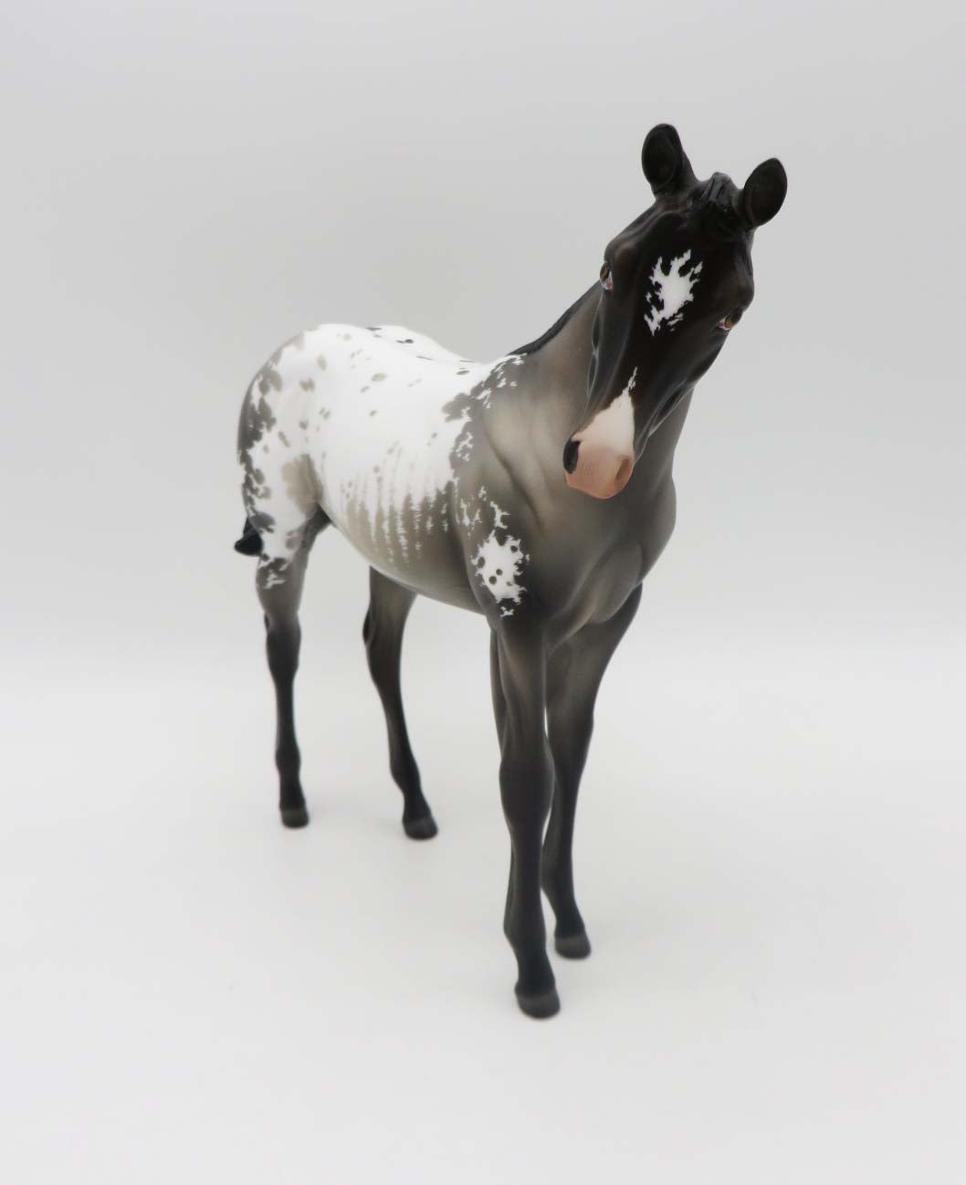 Landslide-OOAK Etched Grulla Pinto Weanling Painted By Jess- SHCF23