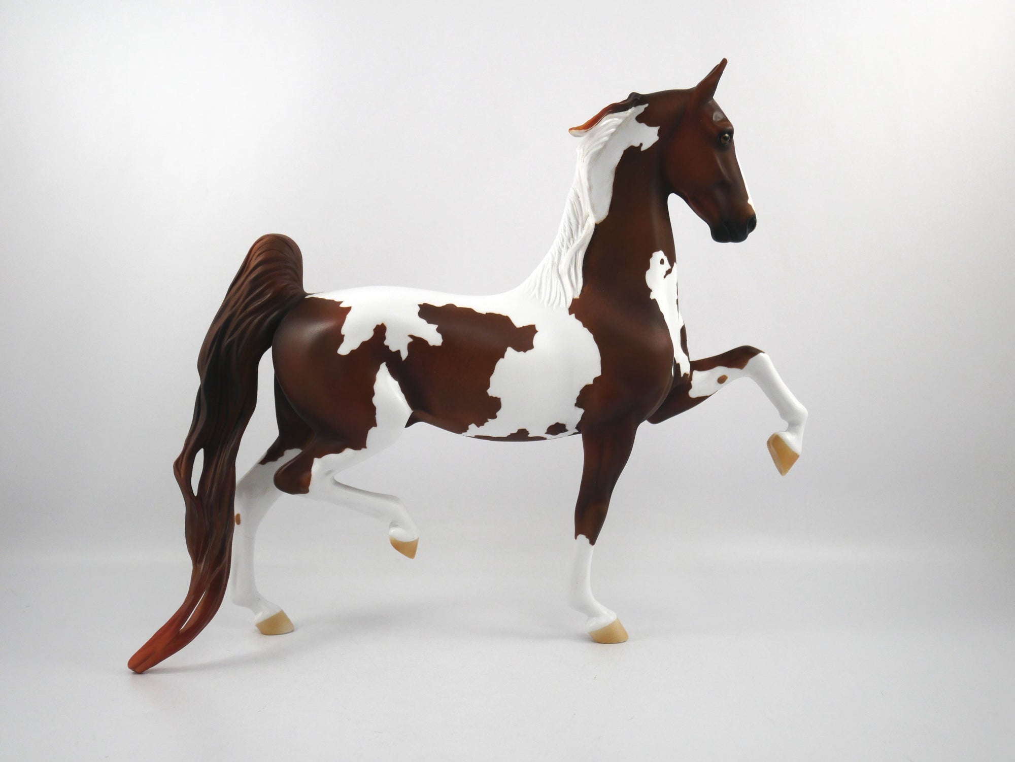Line of Scrimmage-OOAK Liver Chestnut Paint Saddlebred  SB21