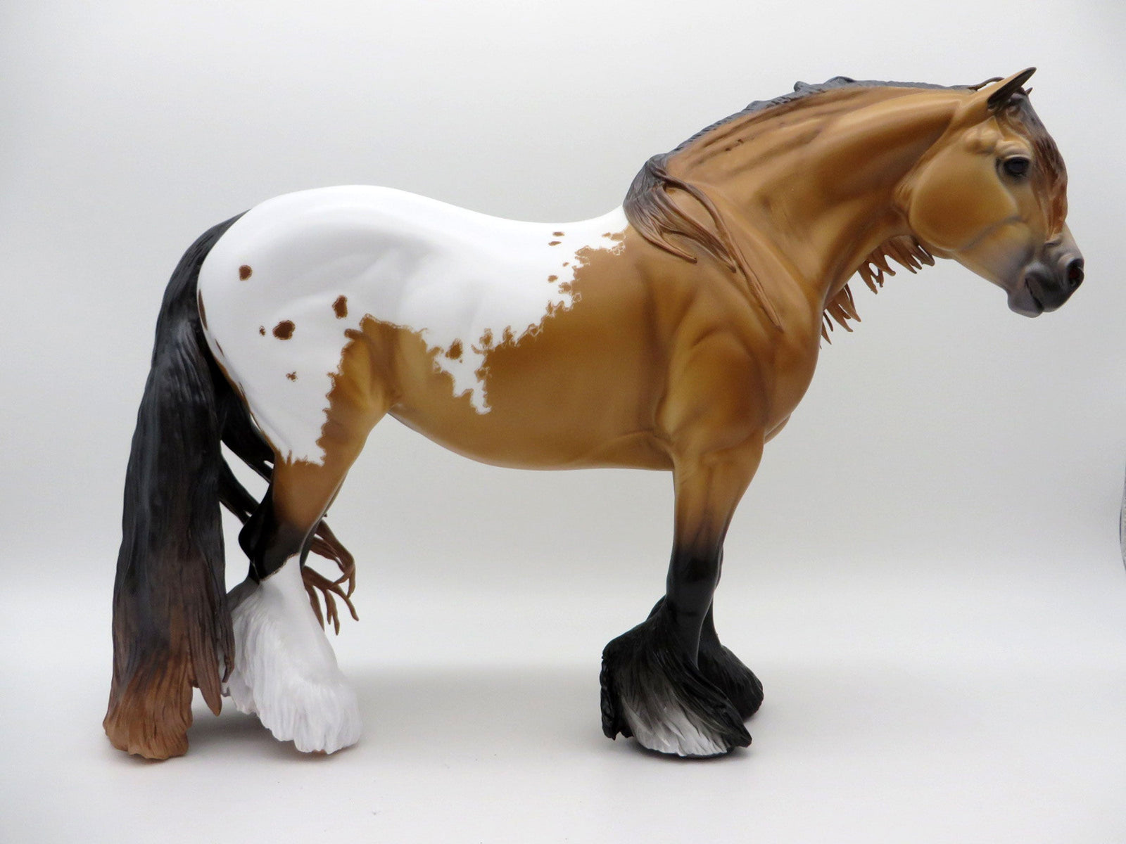 Lucania-OOAK Heavy Draft Mare Buckskin Appaloosa Painted By Caroline Boydston EQ 21