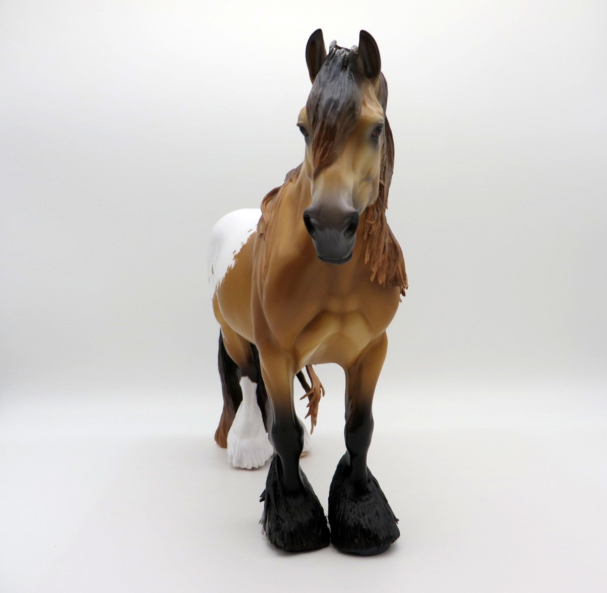 Lucania-OOAK Heavy Draft Mare Buckskin Appaloosa Painted By Caroline Boydston EQ 21