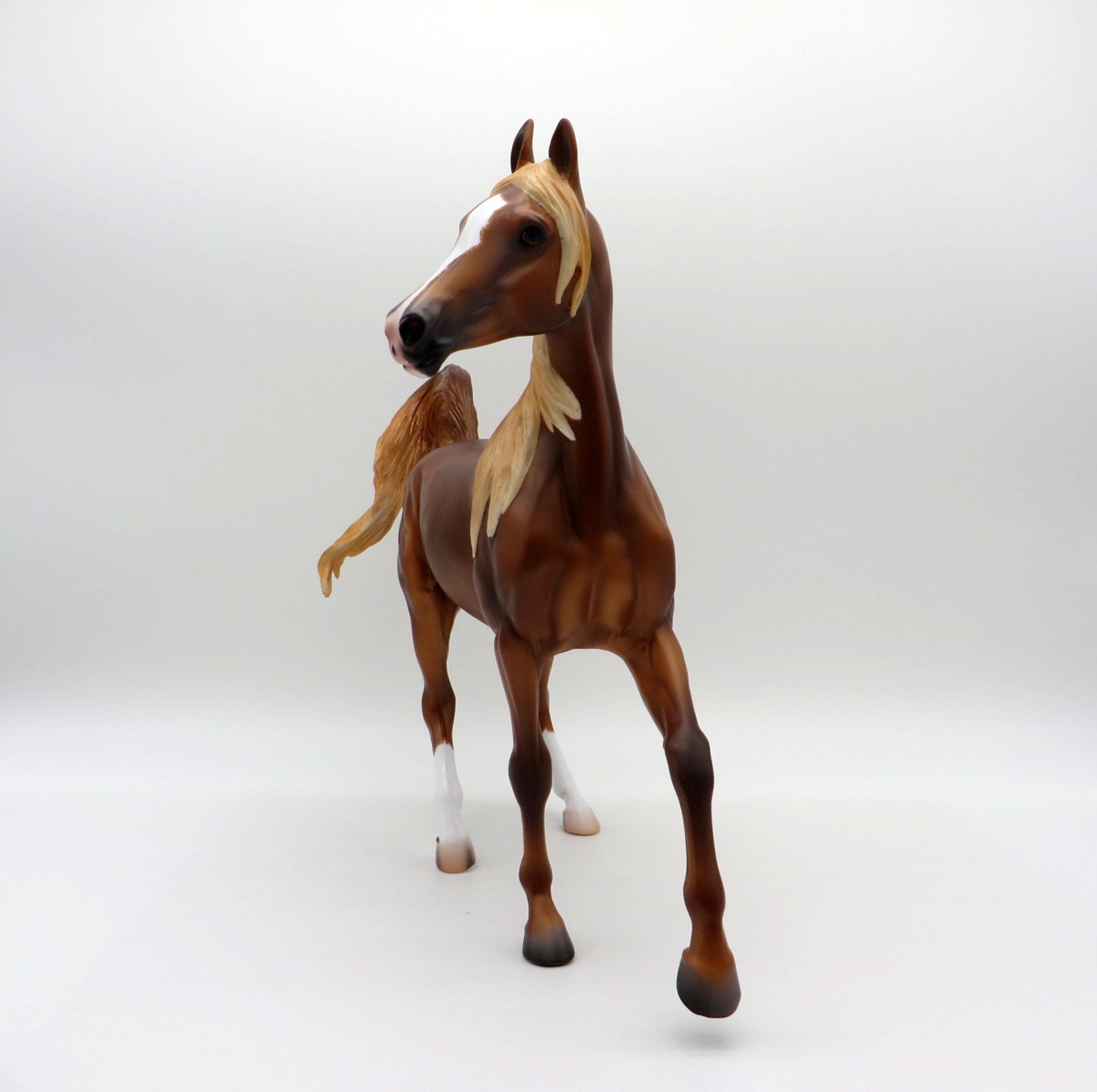 Lyell-OOAK Dapple Chestnut Arabian Mare Painted By Caroline Boydston 6/28/21