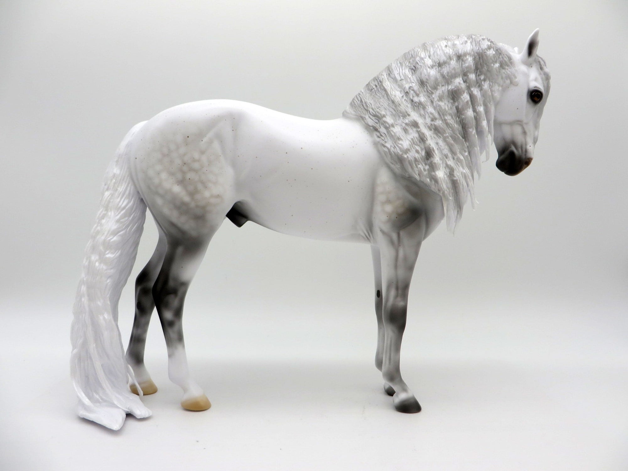 Magnifico-LE-30 Dapple Grey Andalusian painted by Carrie Keller EQ 2021