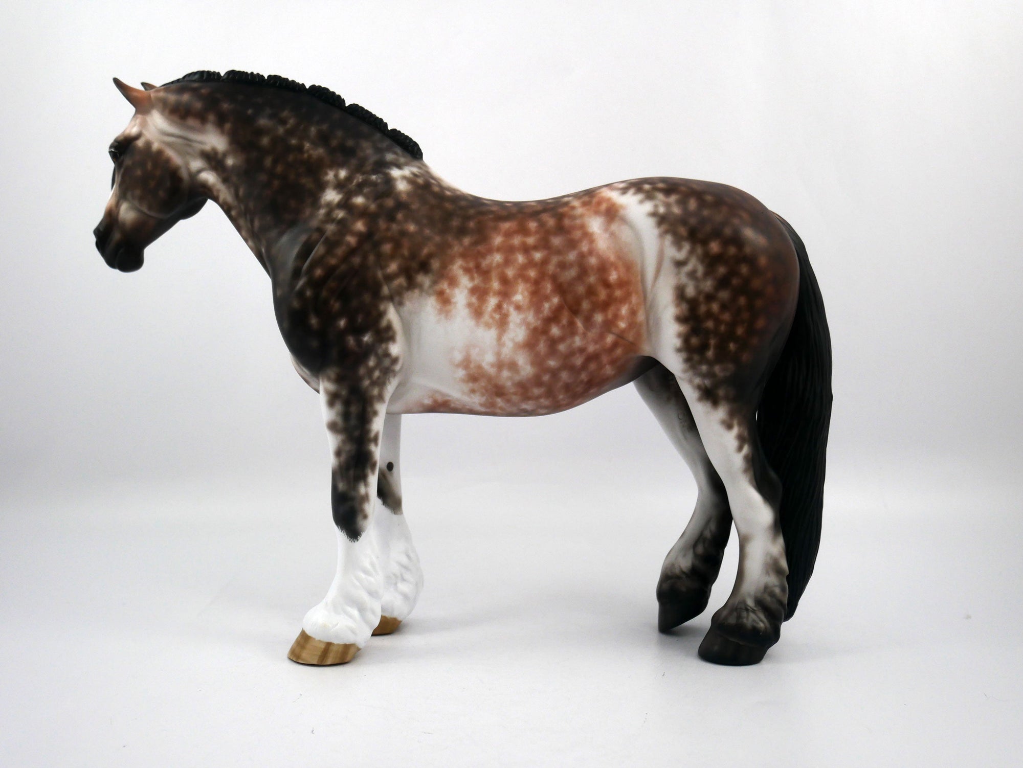 Marion-OOAK Bay Going Grey Heavy Draft Mare Painted by Sheryl Leisure 1/20