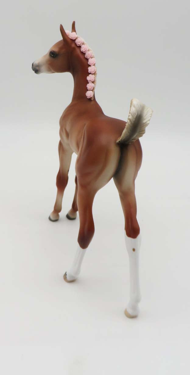 SAMPLE of Mary Lennox - Chestnut Arab Foal with Pink Bling Flowers in Her Mane By Ellen Robbins - Classical Literature Series 2023 3/24/23