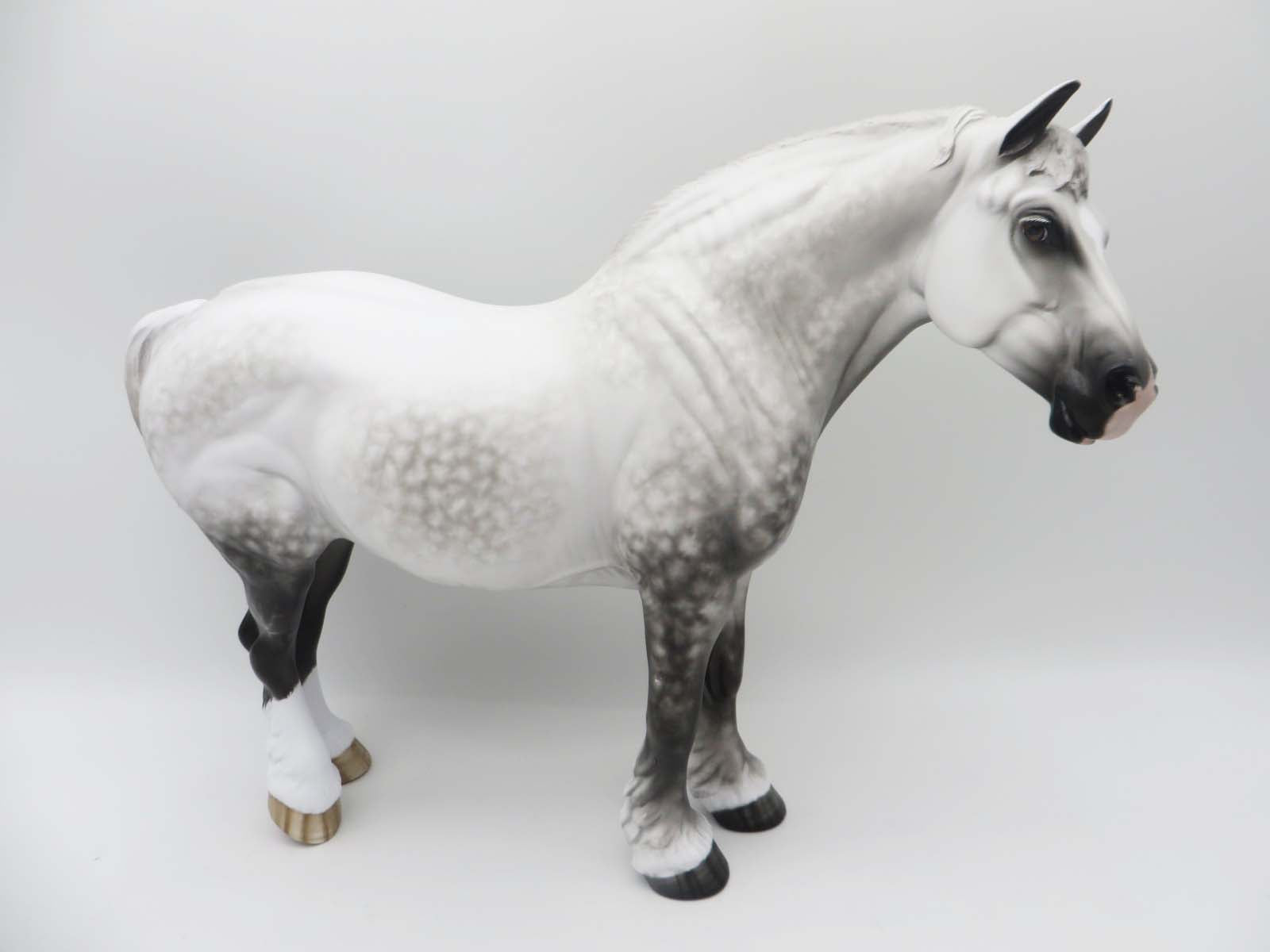 Mega Man -OOAK - Star Dapple Grey Heavy Draft Gelding by Sheryl Leisure-Best Offer 5/1/23