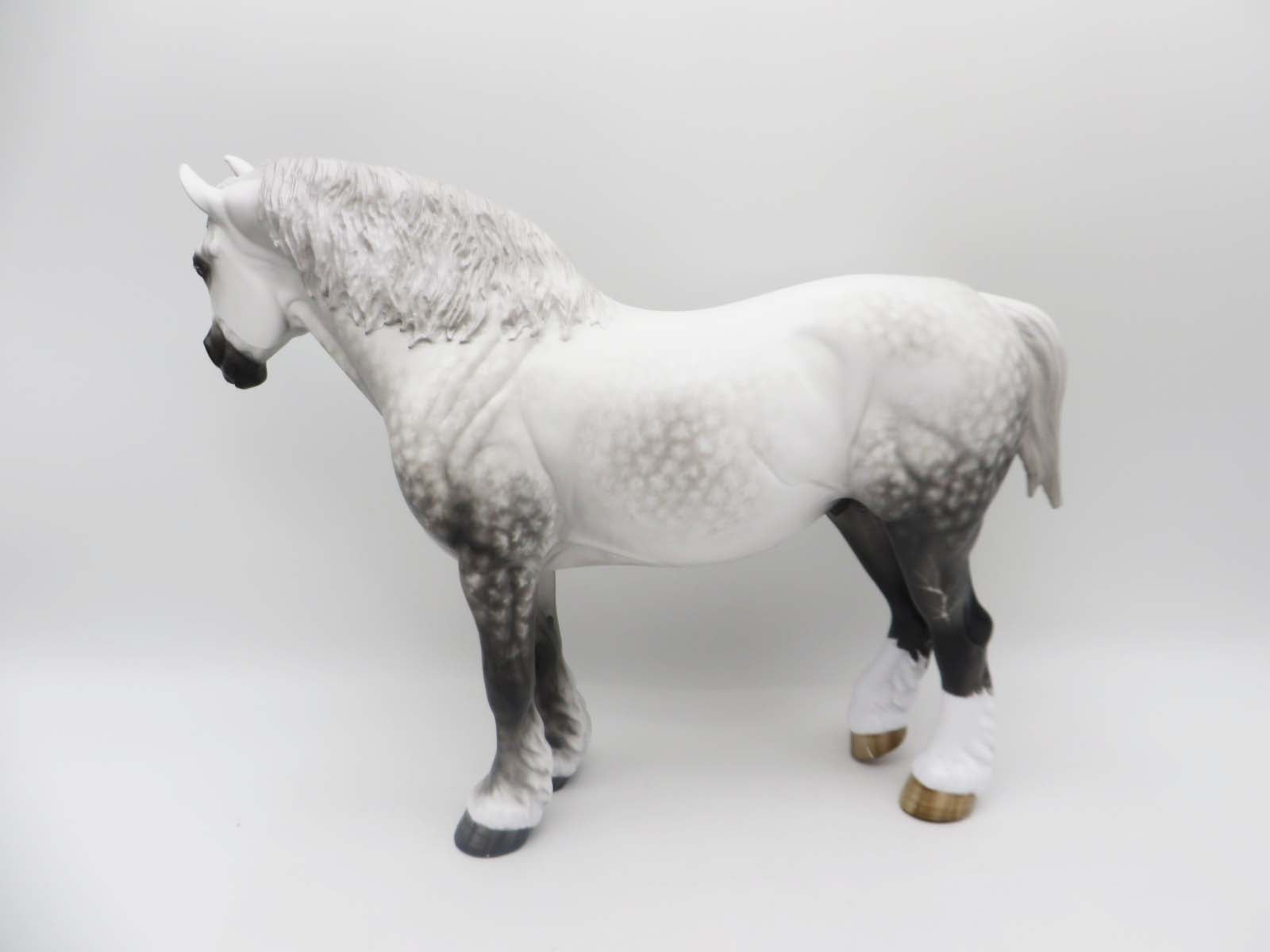 Mega Man -OOAK - Star Dapple Grey Heavy Draft Gelding by Sheryl Leisure-Best Offer 5/1/23