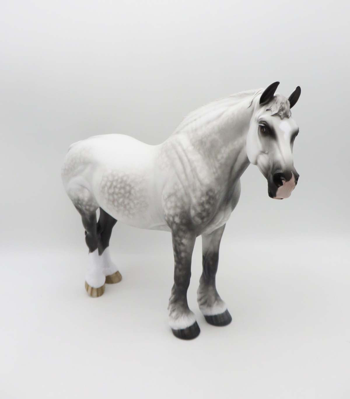 Mega Man -OOAK - Star Dapple Grey Heavy Draft Gelding by Sheryl Leisure-Best Offer 5/1/23