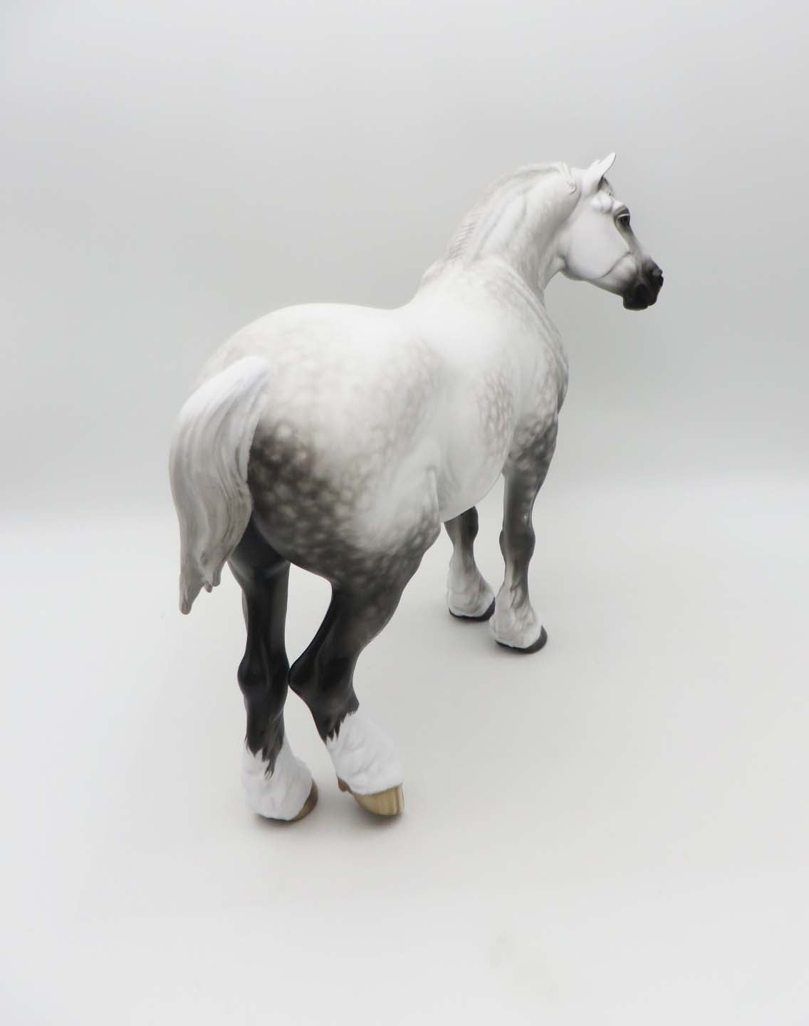 Mega Man -OOAK - Star Dapple Grey Heavy Draft Gelding by Sheryl Leisure-Best Offer 5/1/23