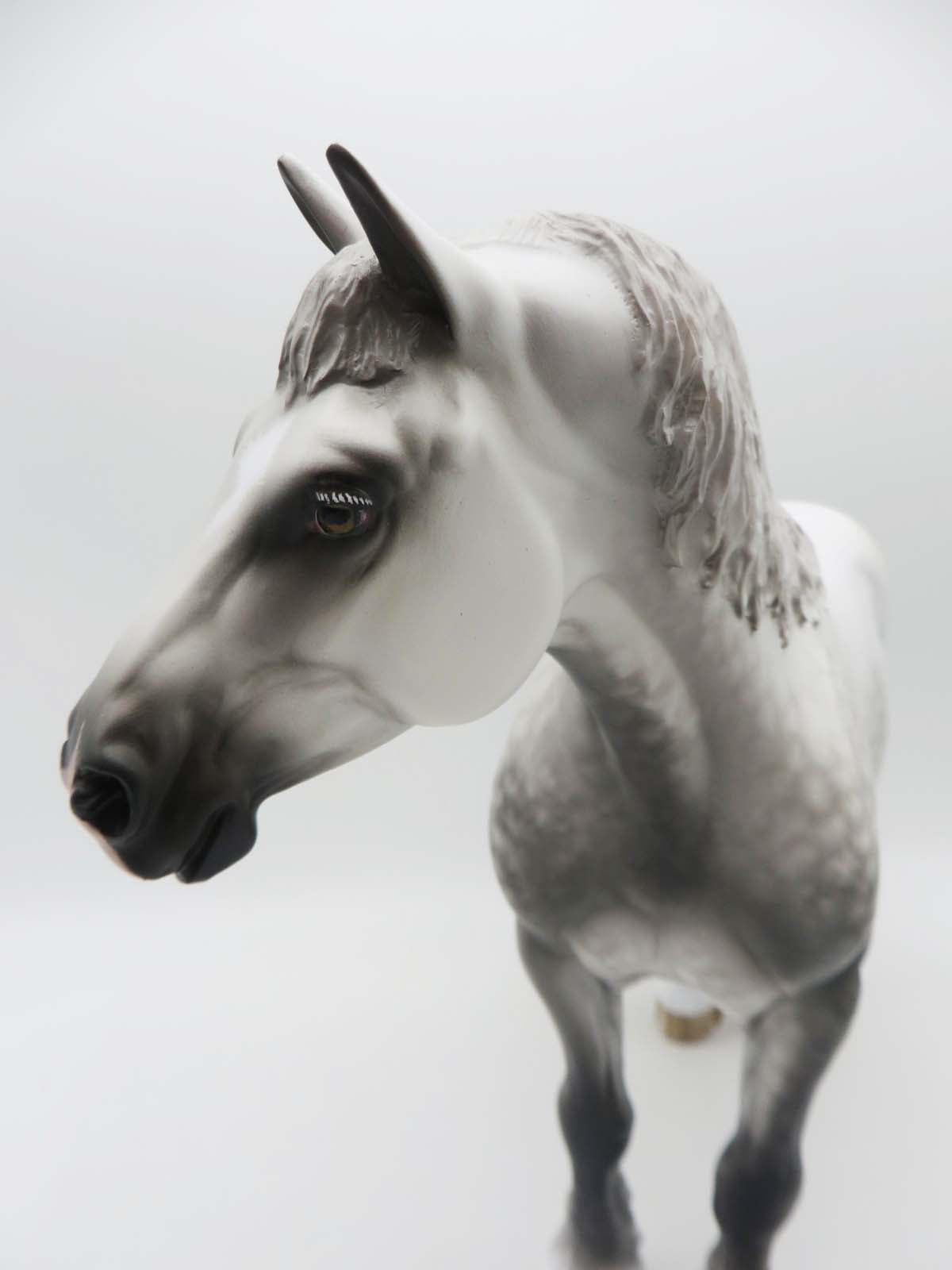 Mega Man -OOAK - Star Dapple Grey Heavy Draft Gelding by Sheryl Leisure-Best Offer 5/1/23