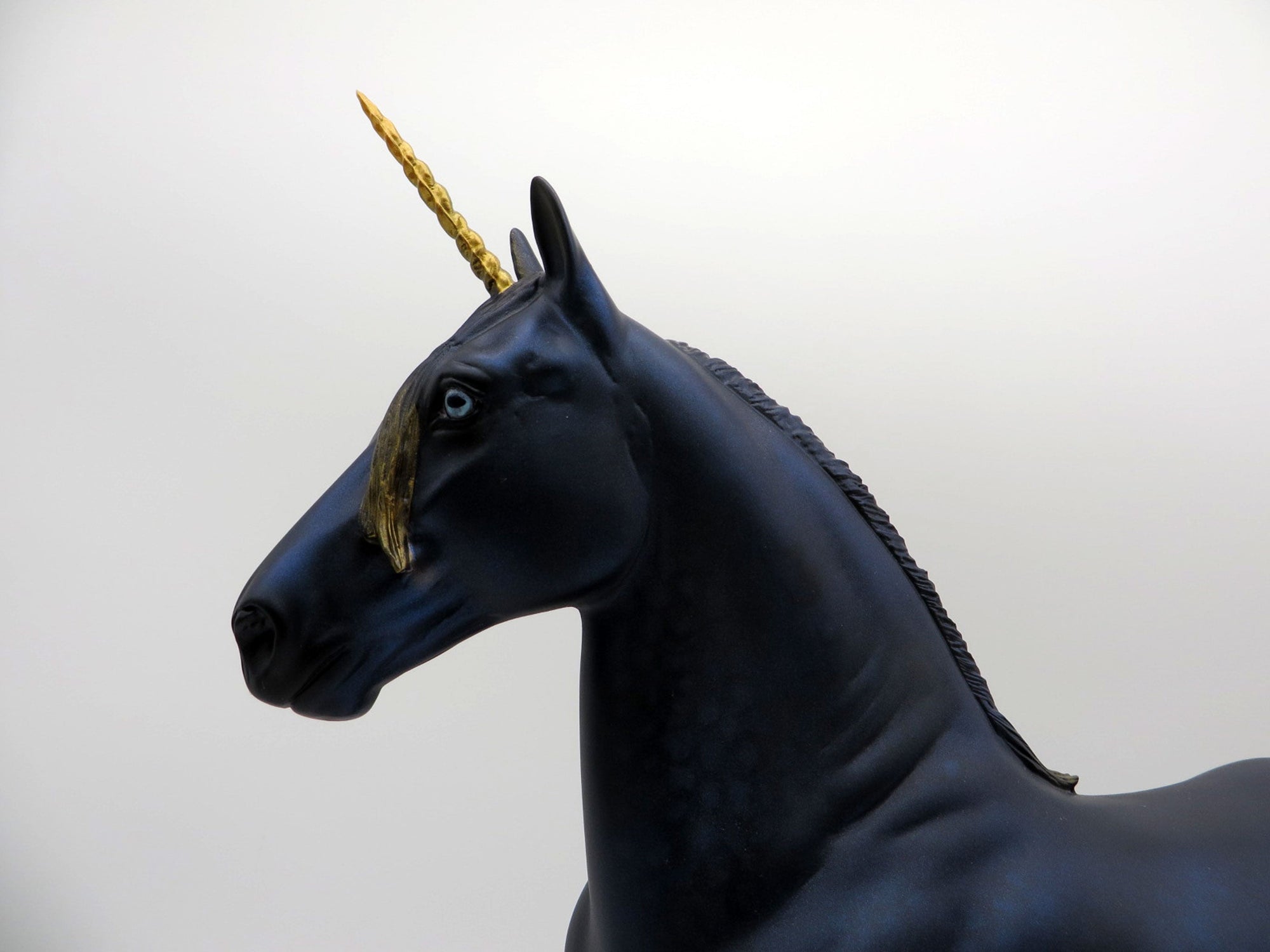MIDNIGHT SHIMMER-OOAK TROTTING DRAFTER Unicorn Painted by Audrey Dixon
