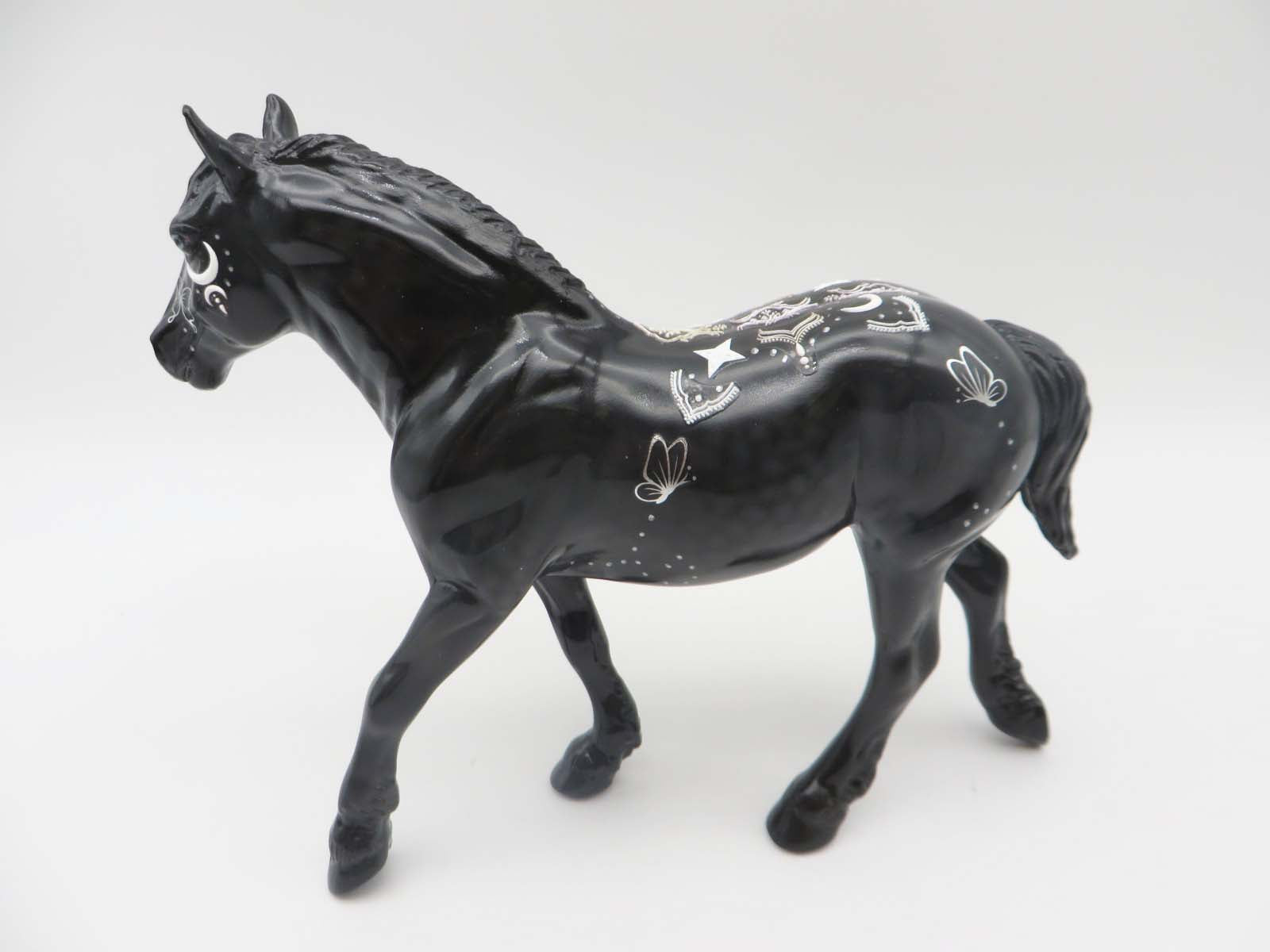 Midnight Butterfly OOAK - Glossy Decorator Black Pebble Draft By Dawn Quick SHCF23