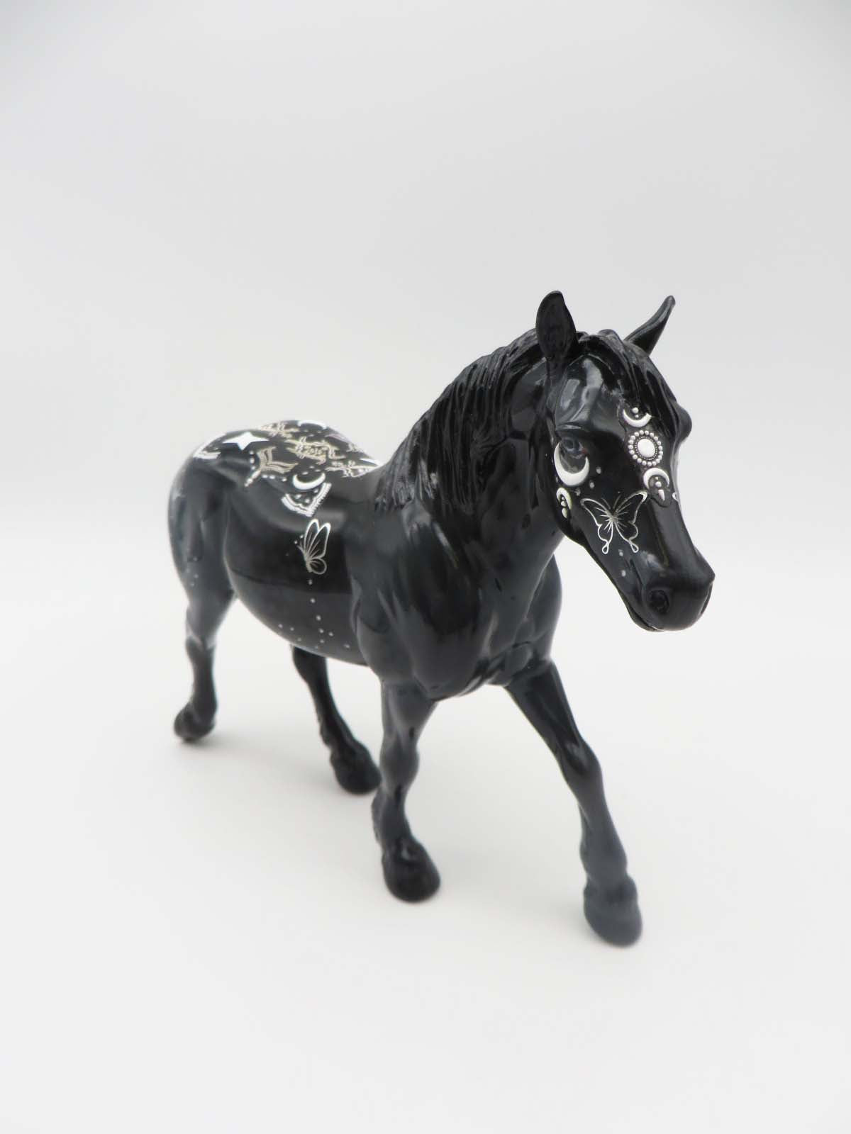 Midnight Butterfly OOAK - Glossy Decorator Black Pebble Draft By Dawn Quick SHCF23