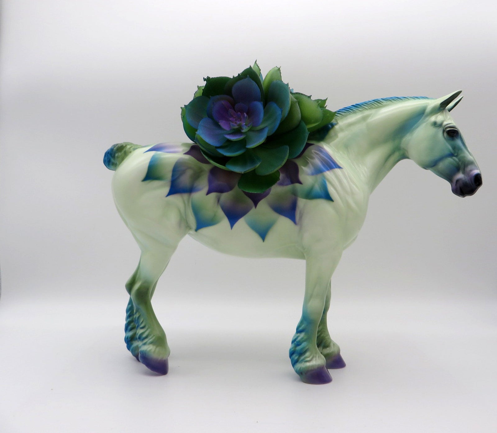 Mrs. Phosphoressence-OOAK Deco Draft Mare Planter SHCF 21