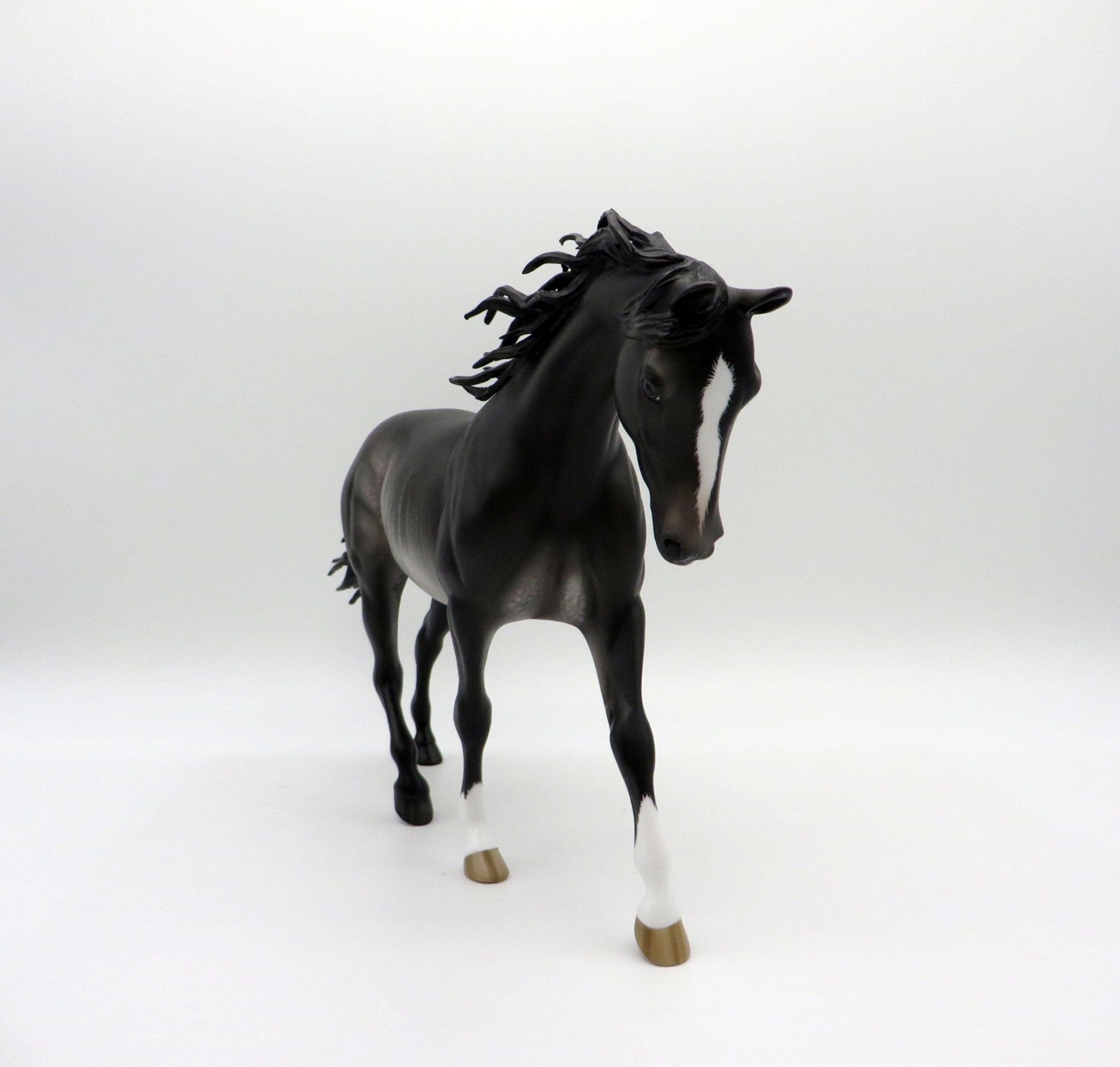 Moonlight on Water-OOAK Black Rabicano Painted by Sheryl Leisure  EQ 21