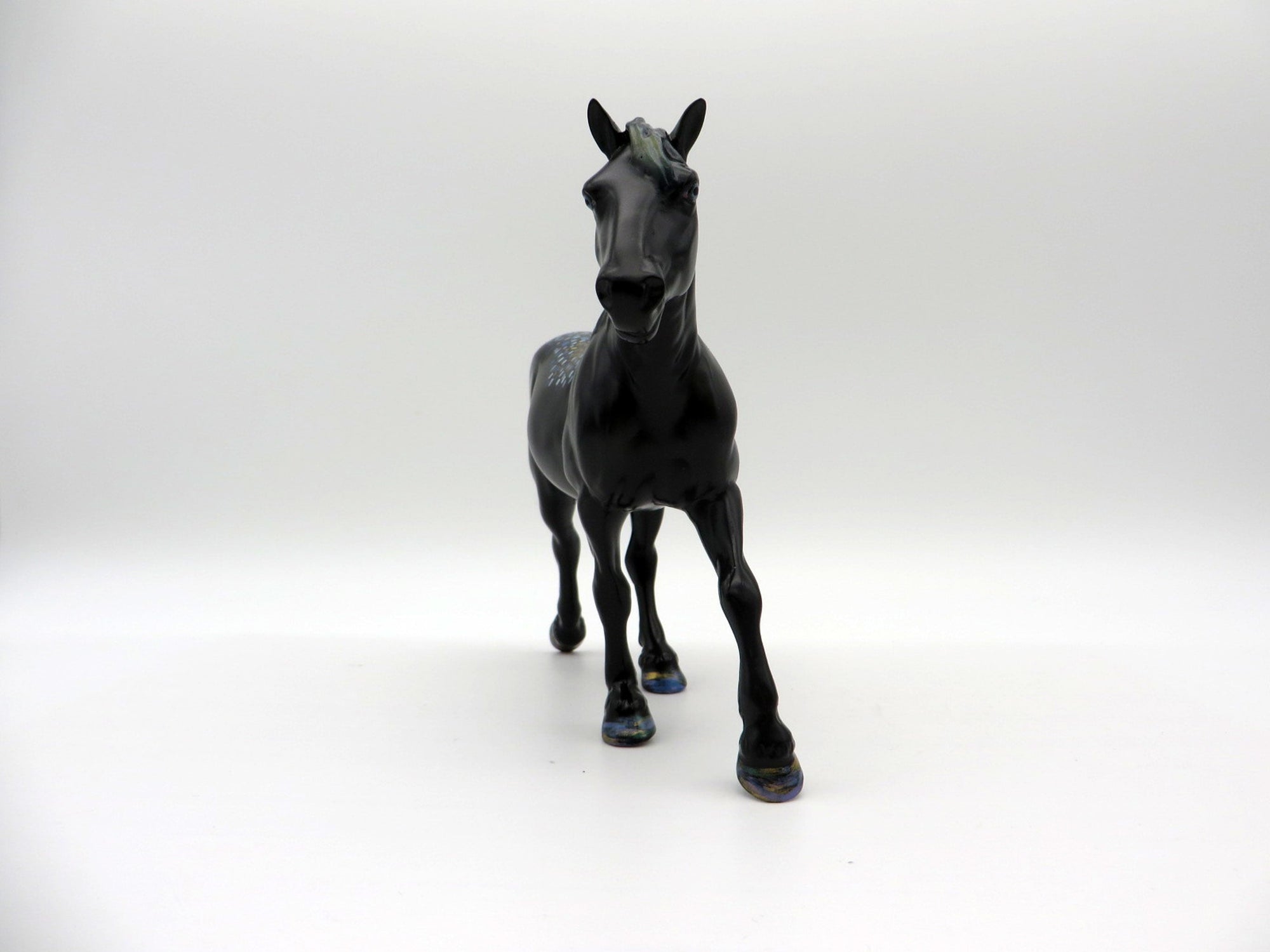 Mosaic-OOAK Pebbles Trotting Draft Deco Painted By Jas Fanning EQ 21