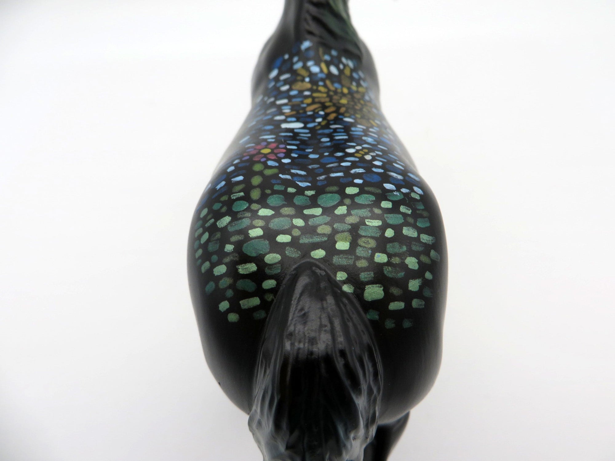 Mosaic-OOAK Pebbles Trotting Draft Deco Painted By Jas Fanning EQ 21
