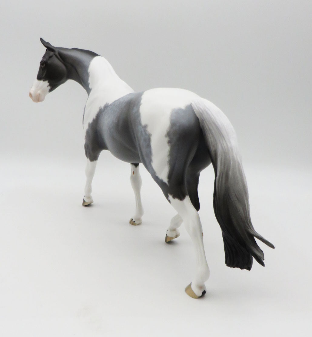Mountain Peaks - OOAK - Reverse Dappled Blue Roan Tobiano By Ellen Robbins - Best Offers 2/6/23