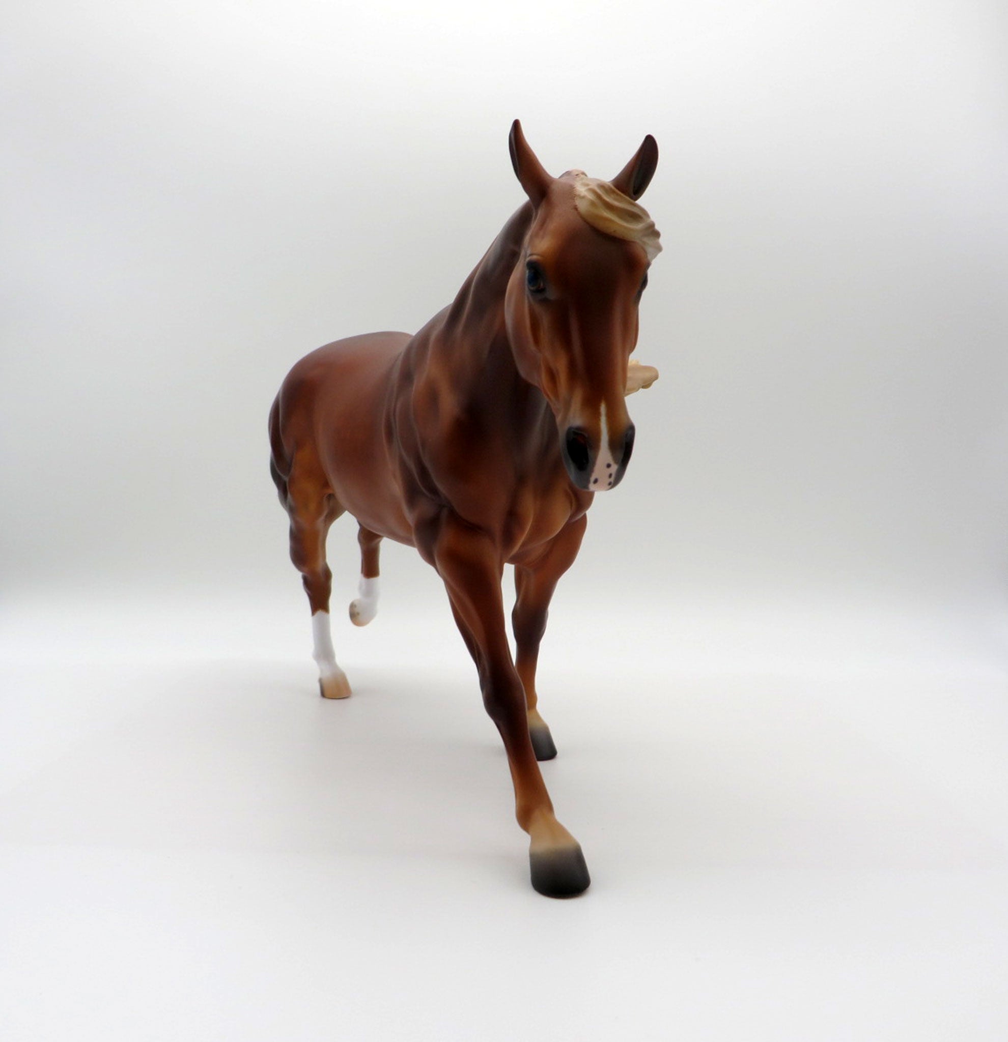 Murray- OOAK Dapple Chestnut Running Stock Horse Painted By Caroline Boydston