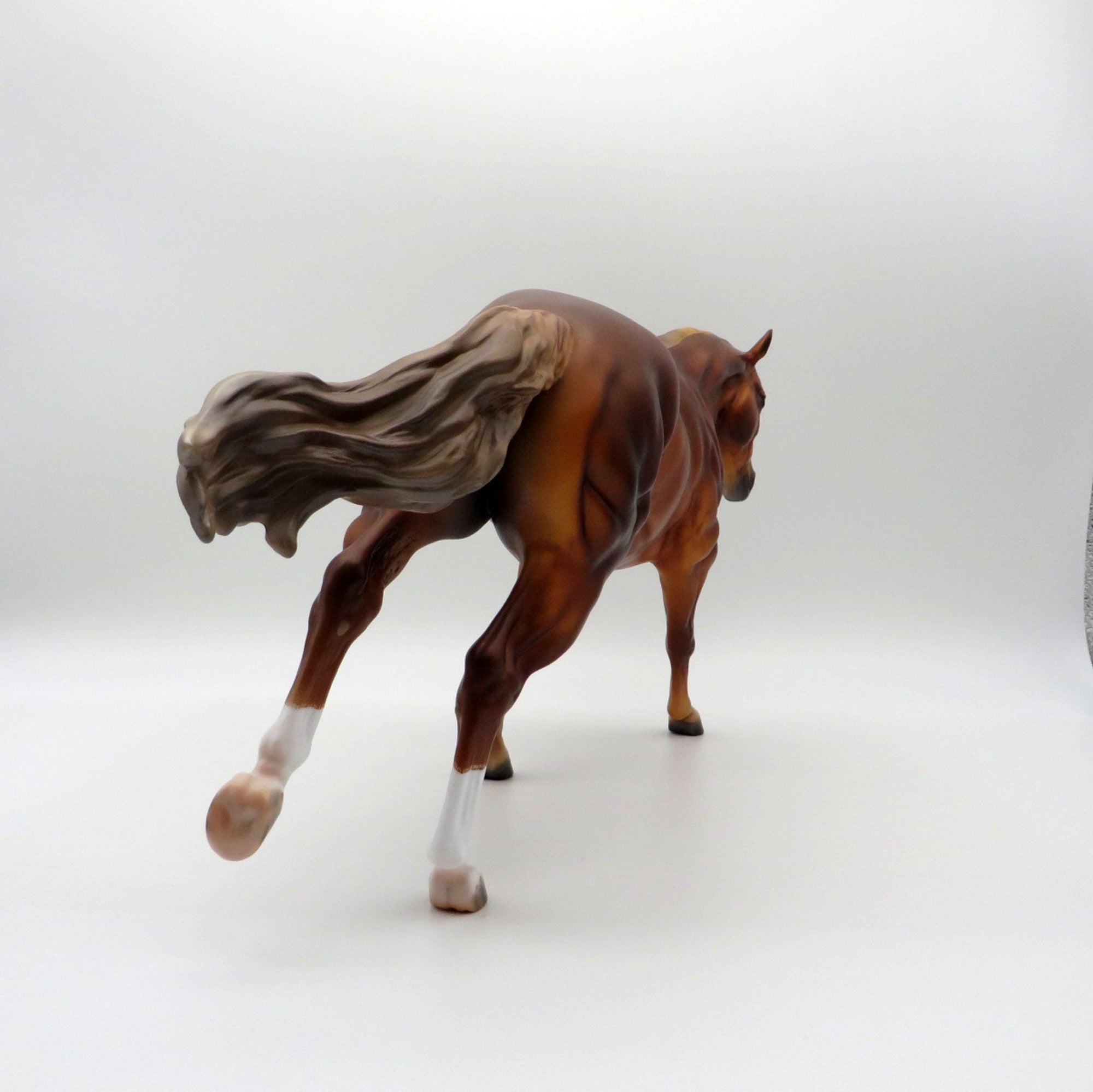 Murray- OOAK Dapple Chestnut Running Stock Horse Painted By Caroline Boydston