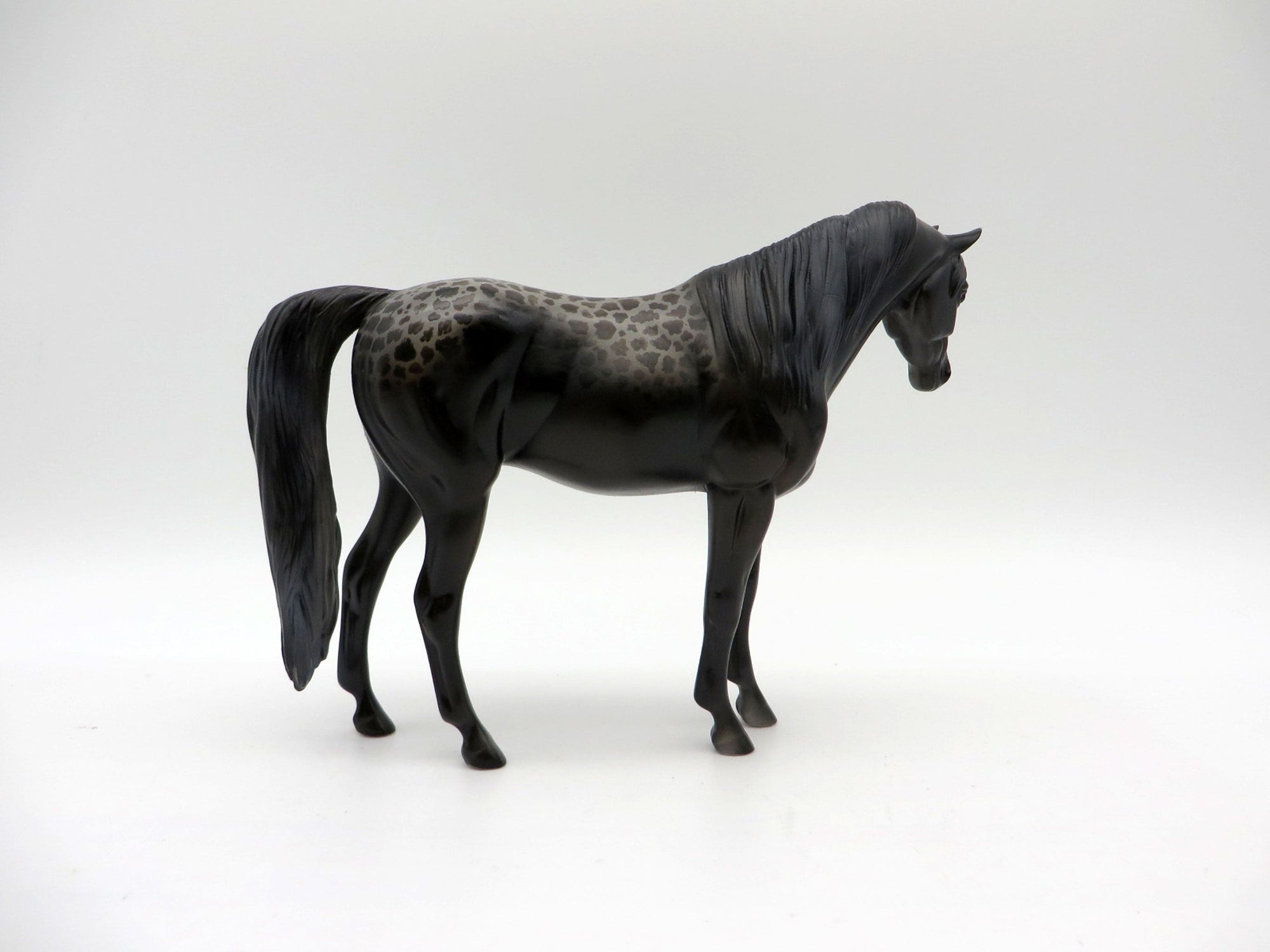 Muse-OOAK Reverse Dapple Black Arabian Pebbles Painted By Jas Fanning EQ 21