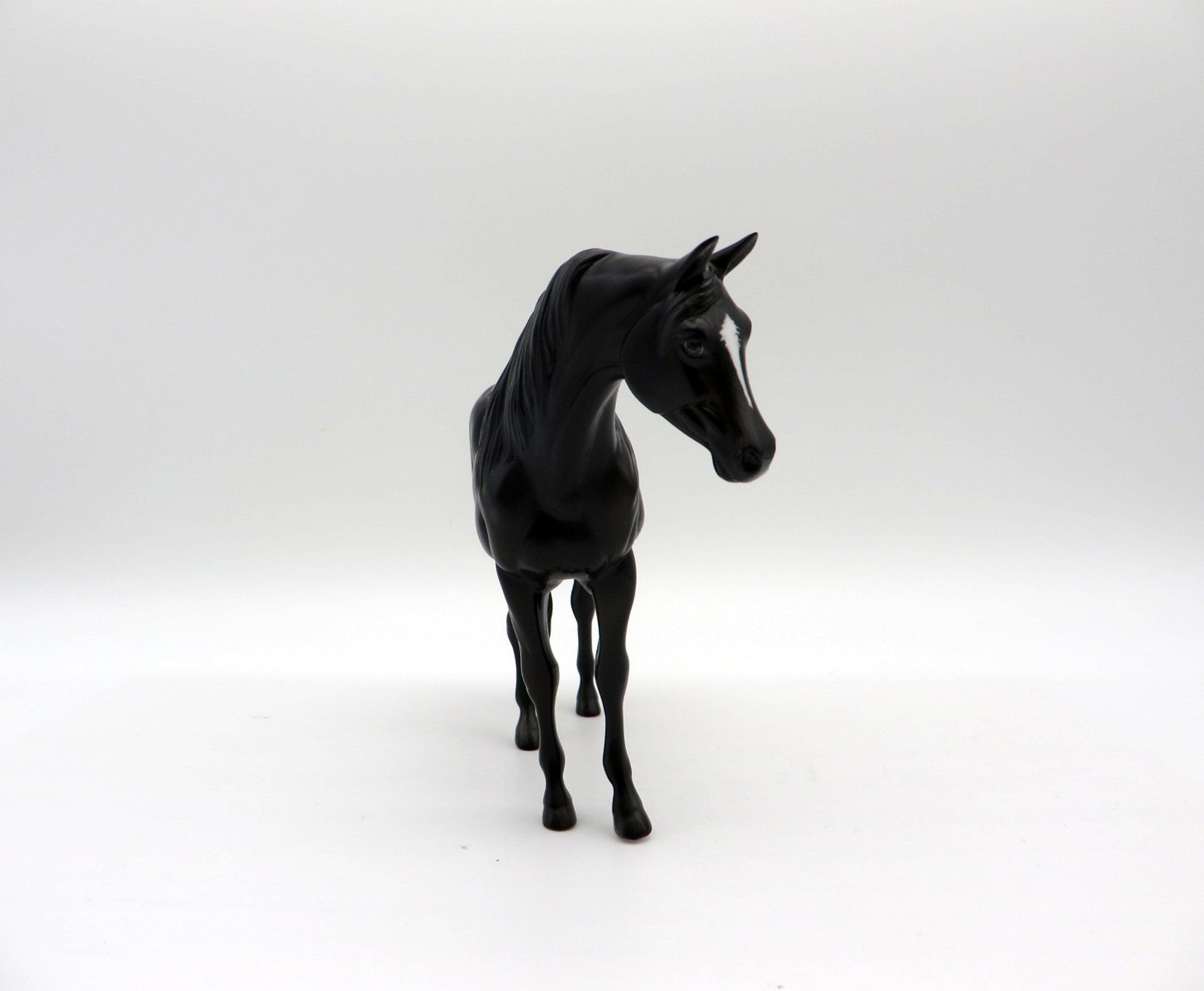 Muse-OOAK Reverse Dapple Black Arabian Pebbles Painted By Jas Fanning EQ 21