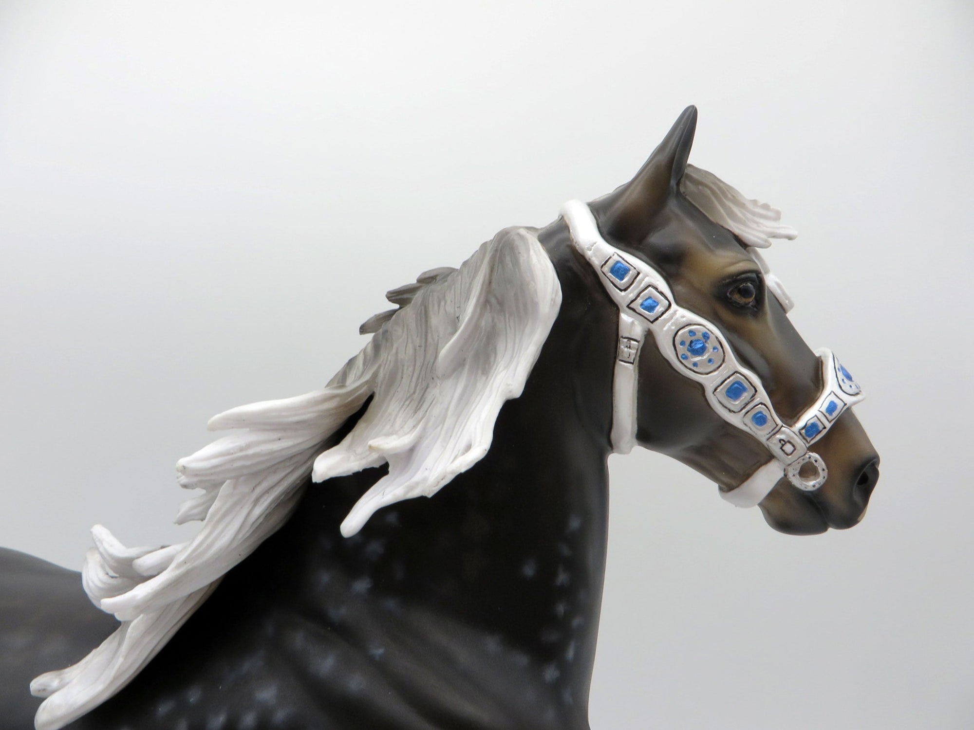 Muybridge-OOAK Dapple Grey Trotting Drafter Painted by Audrey Dixon  EQ 21