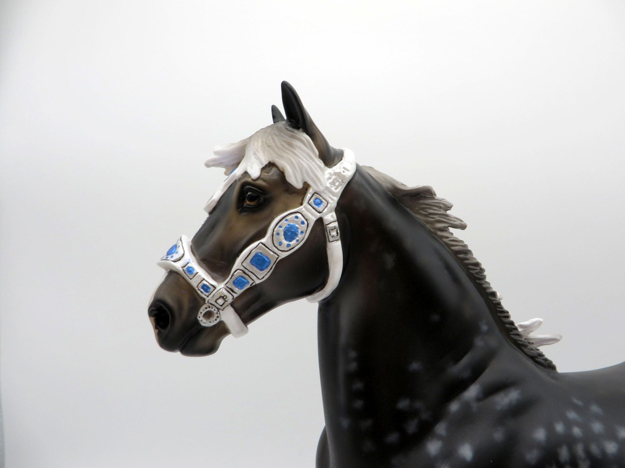 Muybridge-OOAK Dapple Grey Trotting Drafter Painted by Audrey Dixon  EQ 21