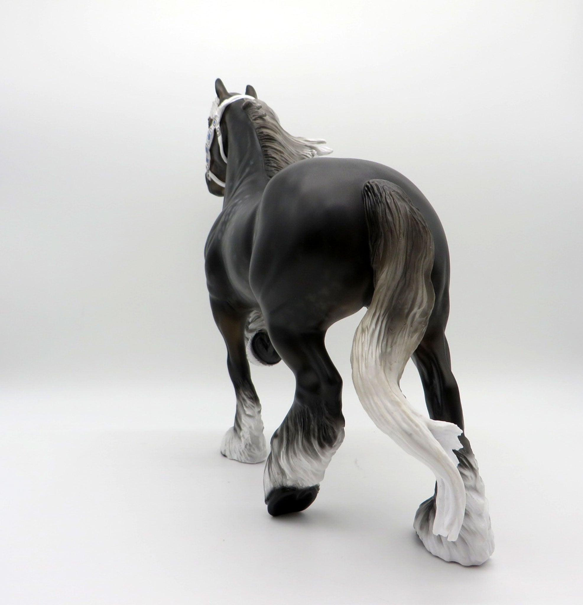 Muybridge-OOAK Dapple Grey Trotting Drafter Painted by Audrey Dixon  EQ 21