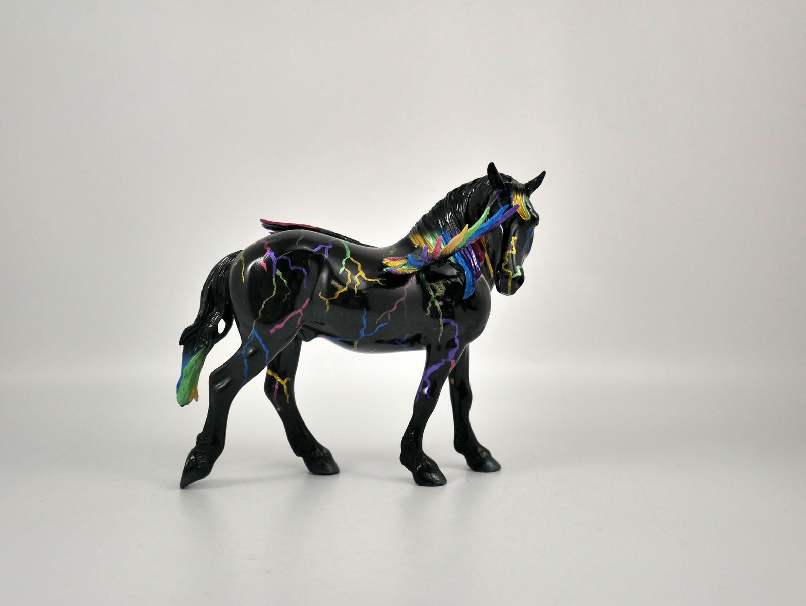 Mystic-OOAK Deco Trotting Drafter Pebbles Painted By Jas Fanning  12/30/20