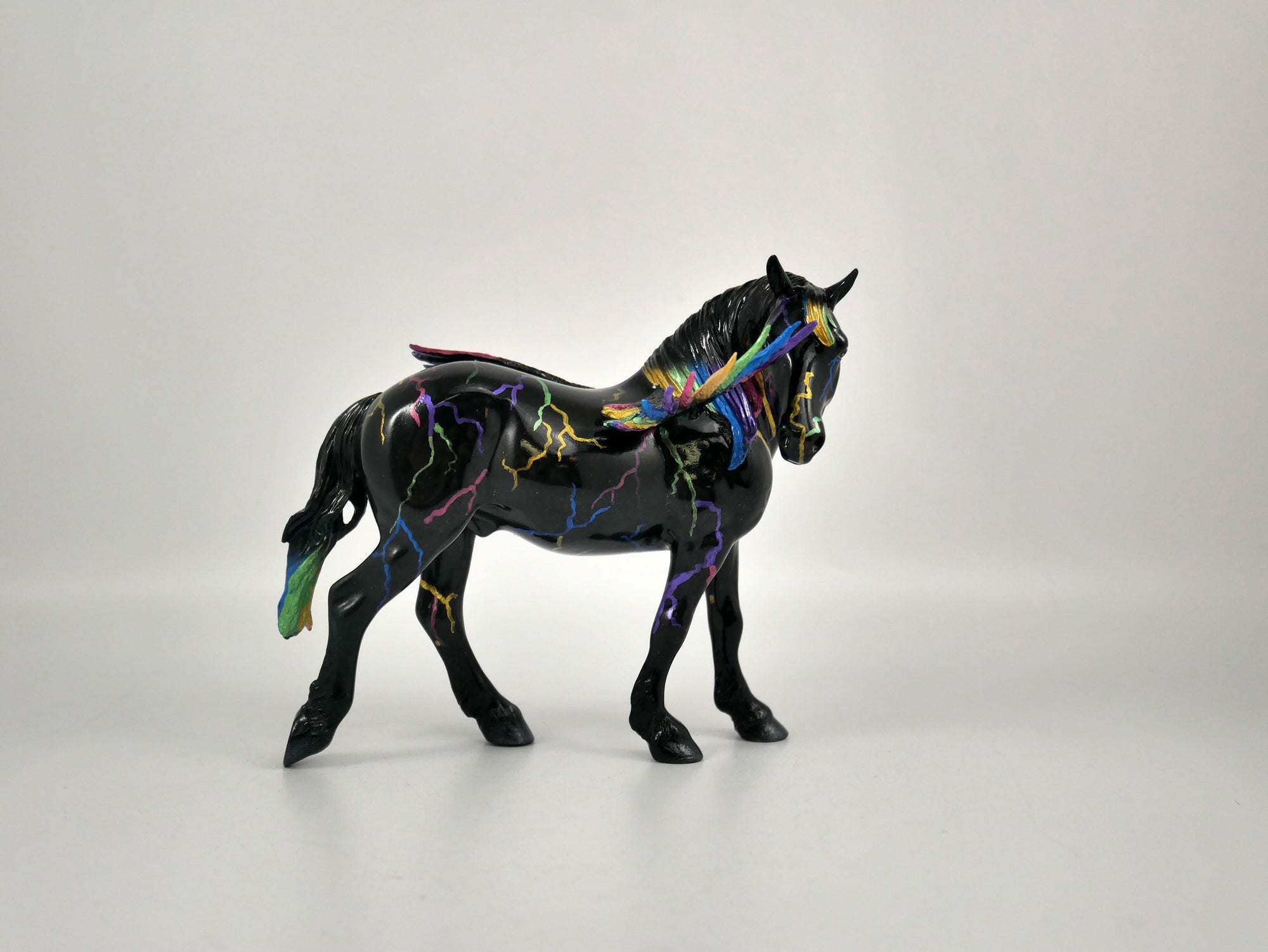 Mystic-OOAK Deco Trotting Drafter Pebbles Painted By Jas Fanning  12/30/20